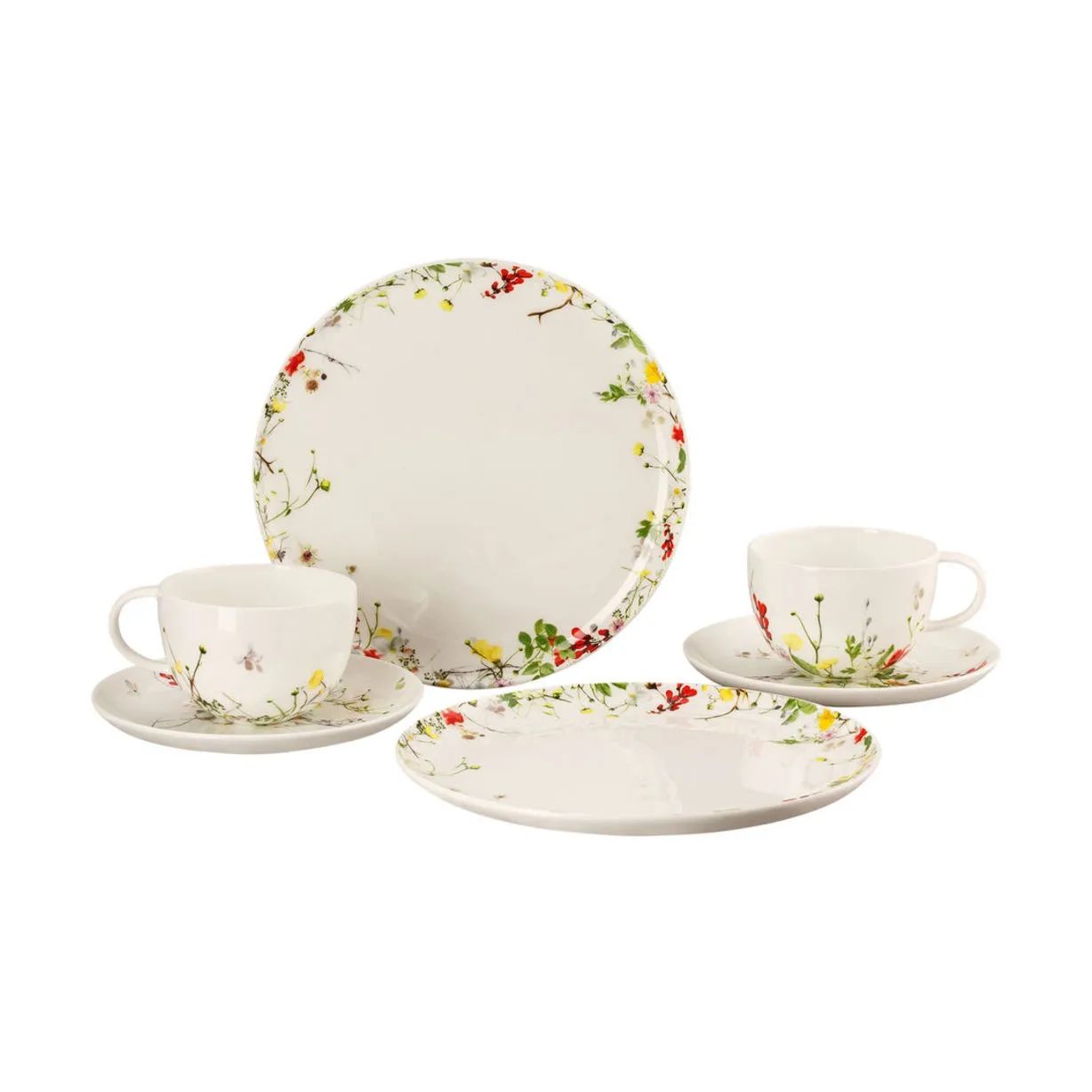 Rosenthal Frokosttallerkener Brillance Fleurs Sauvages Sæt - 6 dele i Hvid / Multifarvet, 1