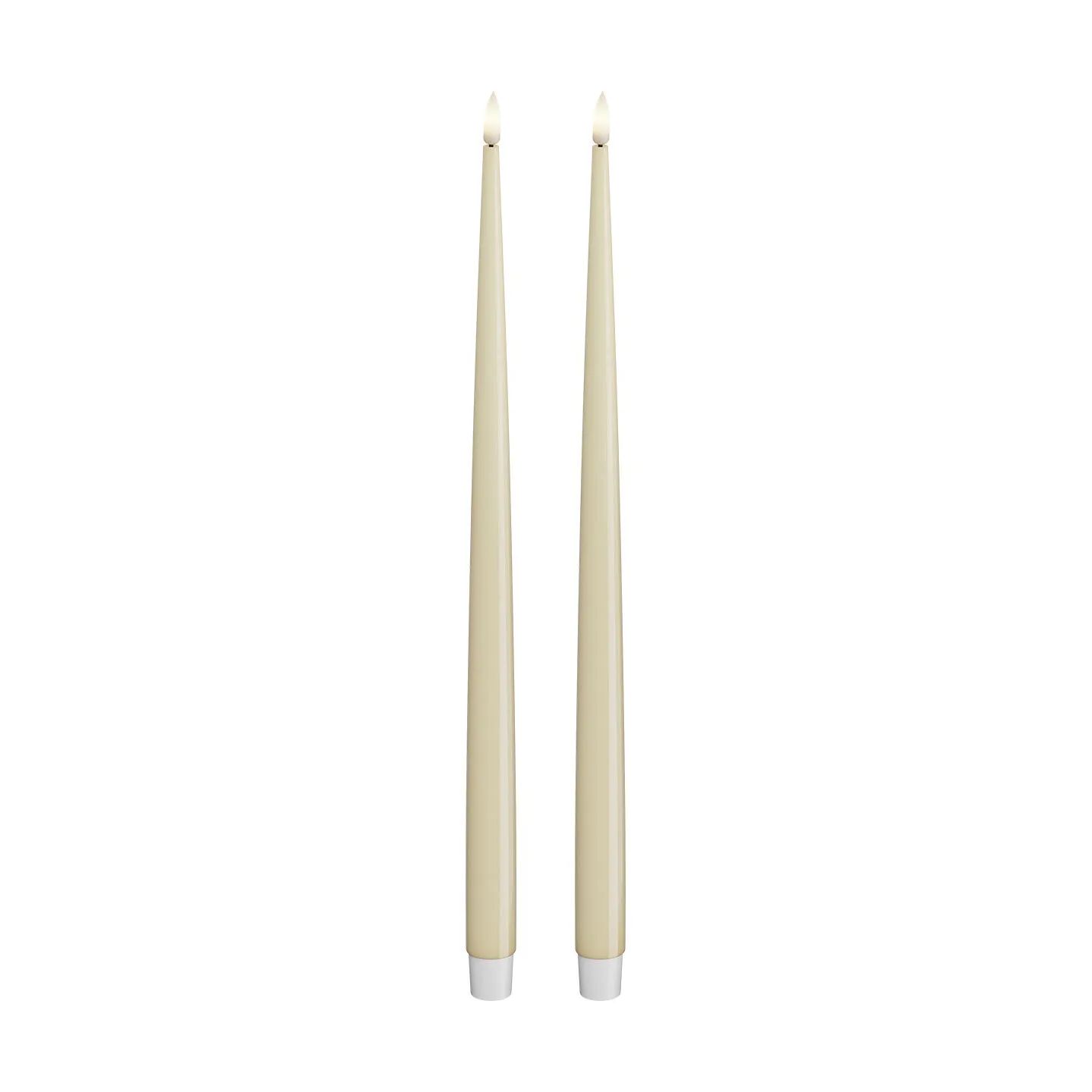 Deluxe Homeart LED-lys Real Flame LED Kertelys - 2 stk. i Cream, 38 cm, 1