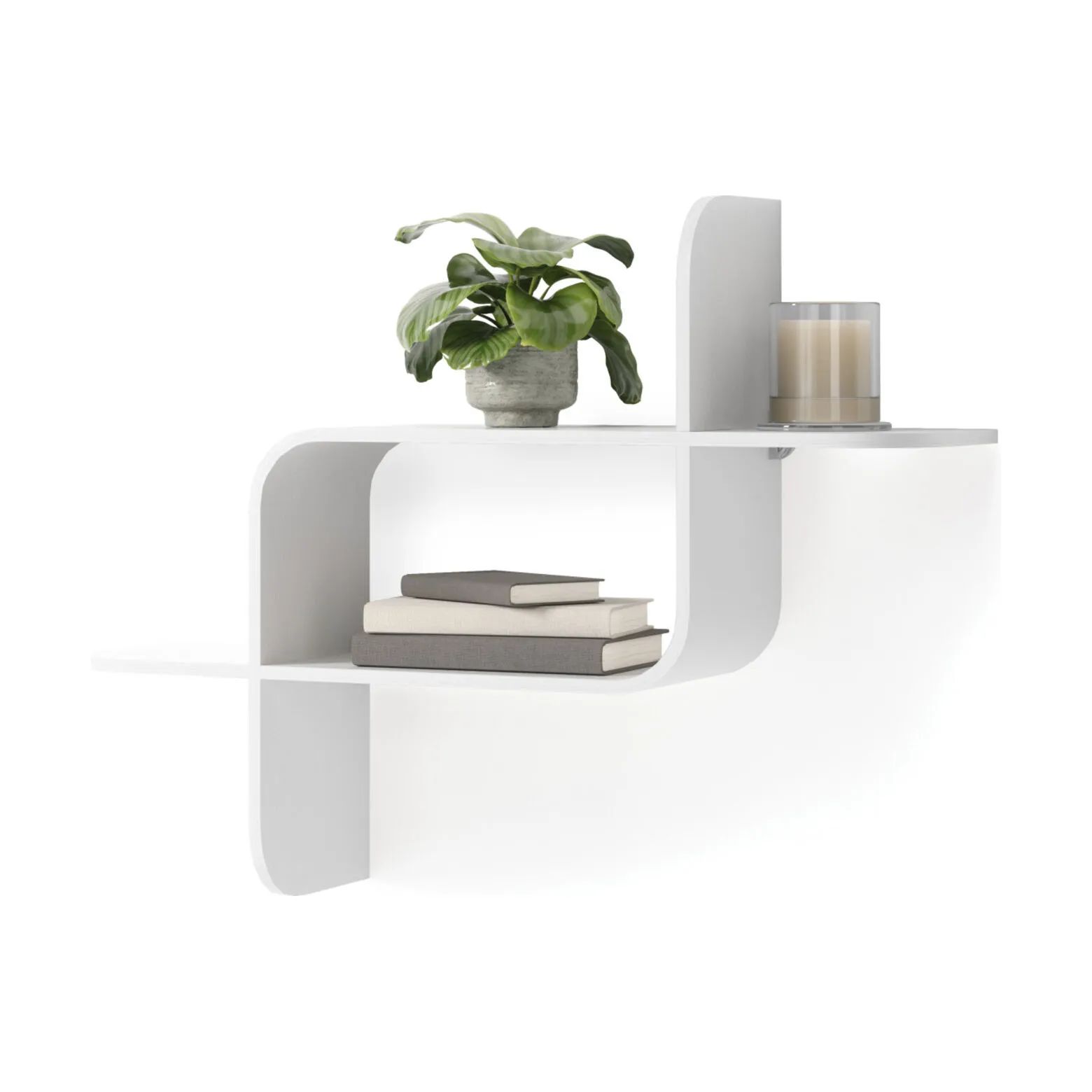 Umbra Reoler og tilbehør Montage Hylde i Hvid, B62,2 x L15,2 cm, 4