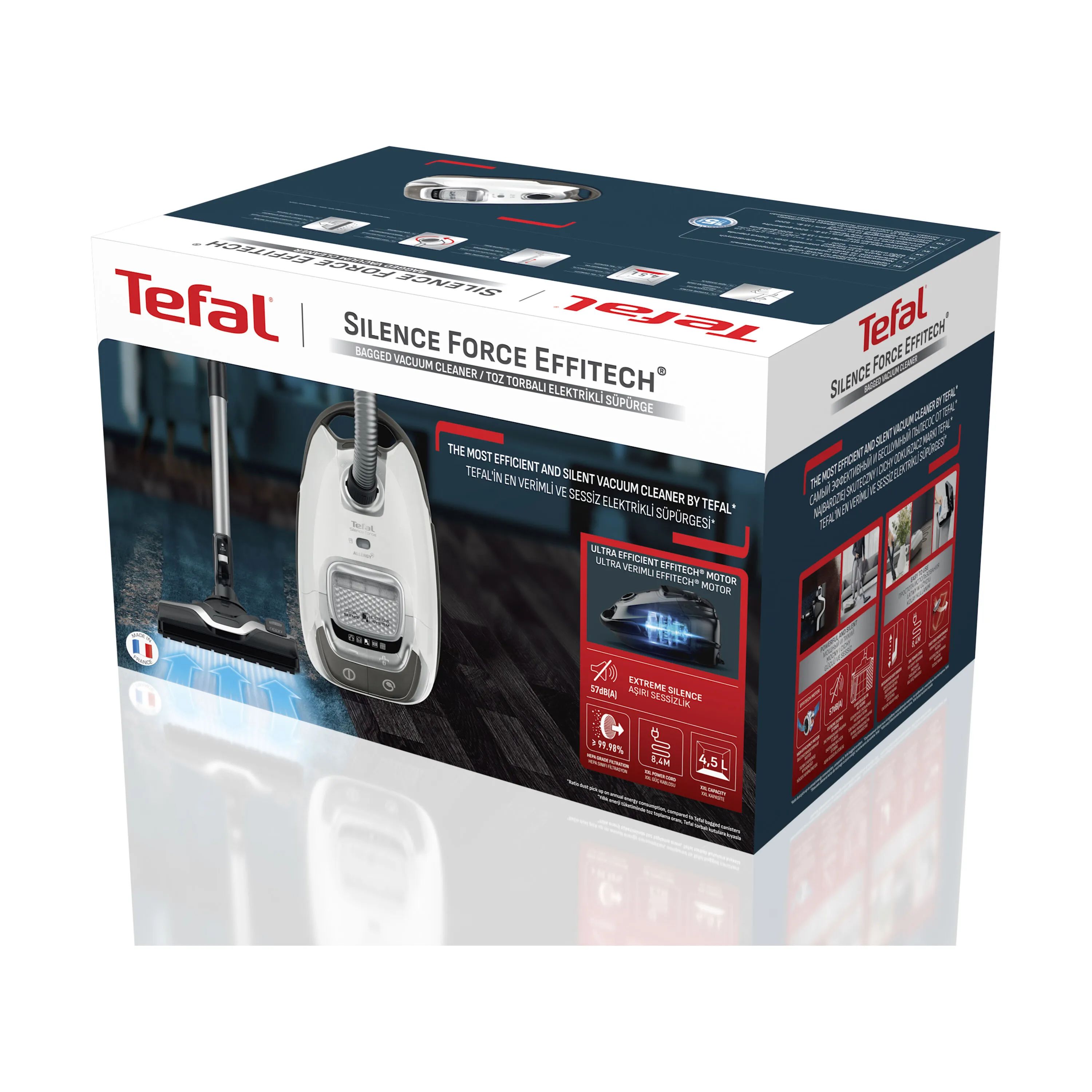 Tefal Støvsugere Silence Force Total Clean Animal Støvsuger i Hvid/sølv, 7