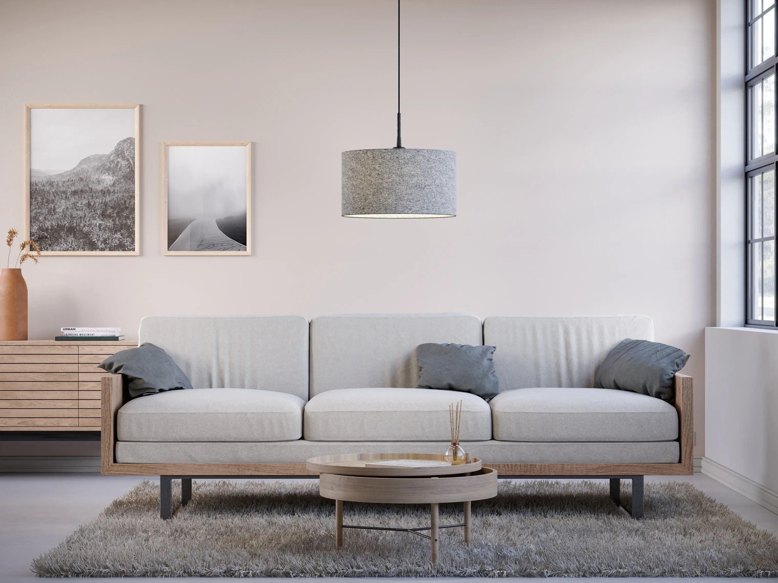 Belid Pendler Soft Pendel i Grå , 40 cm, 2