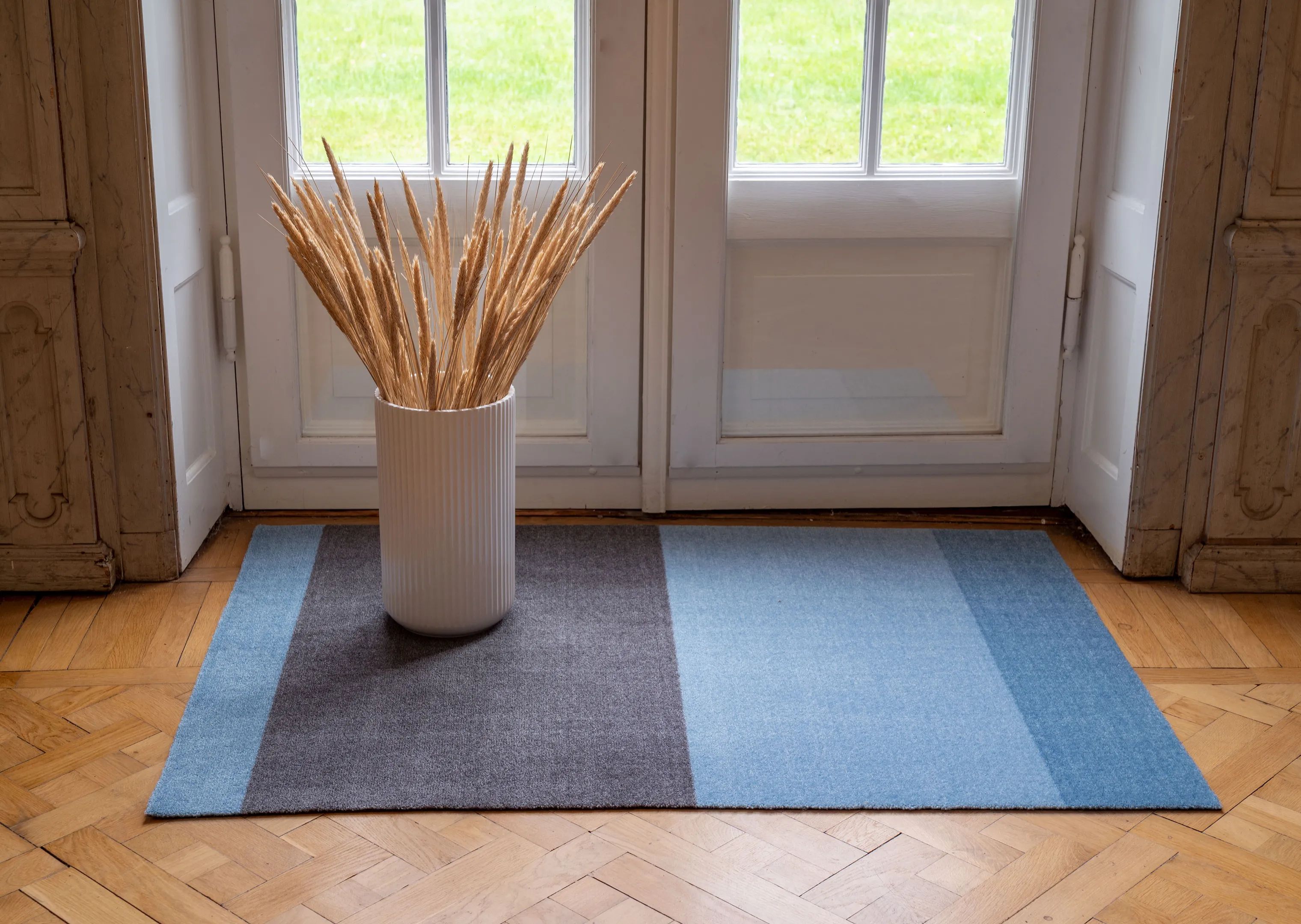 Tica Copenhagen Gulvtæpper Stripes Horisontal Gulvtæppe i Lyseblå/støvetblå/steelgrey, B90 x L130 cm, 4