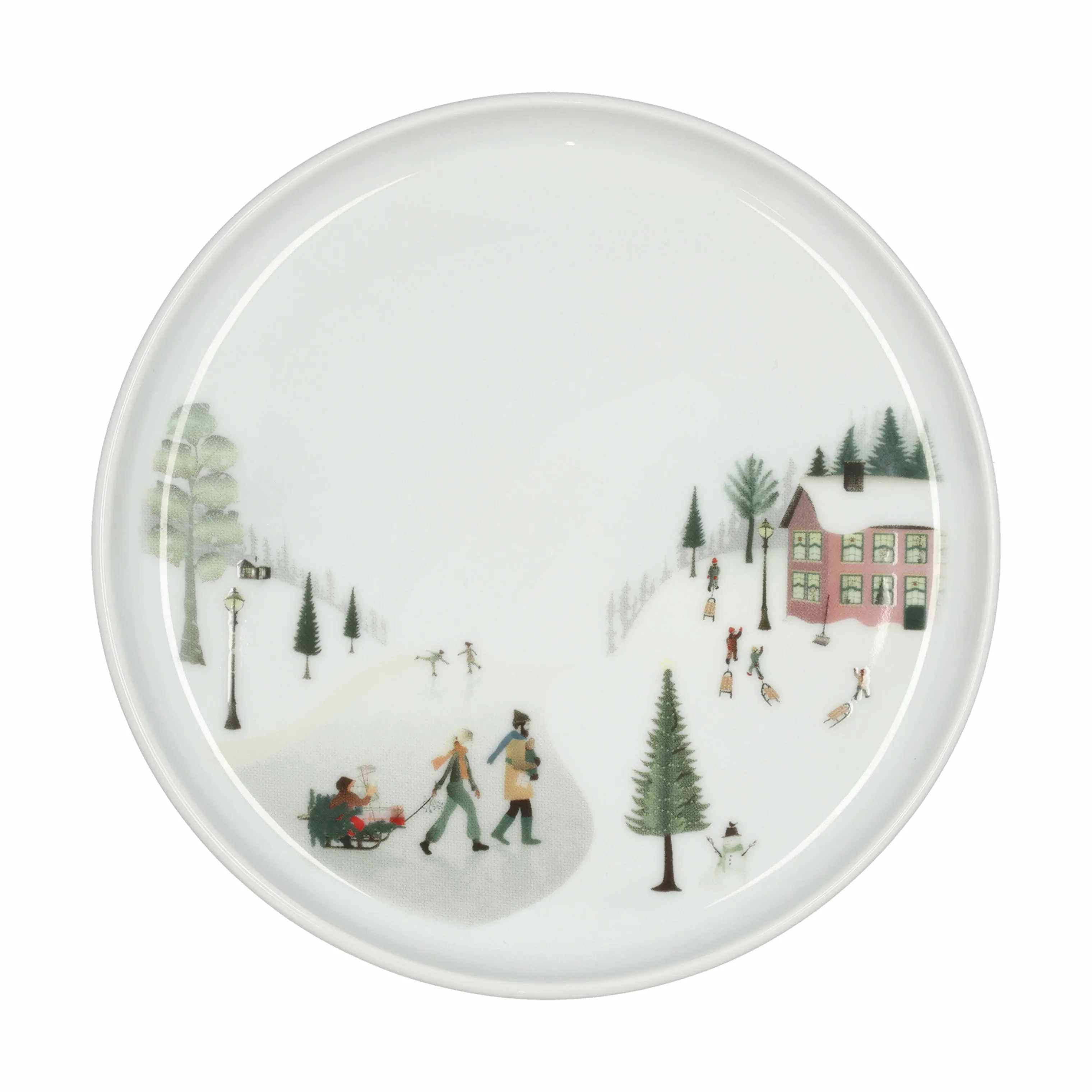 Pillivuyt Kagetallerkener Vinter Kagetallerken i Hvid/rød/grøn/brun, 1