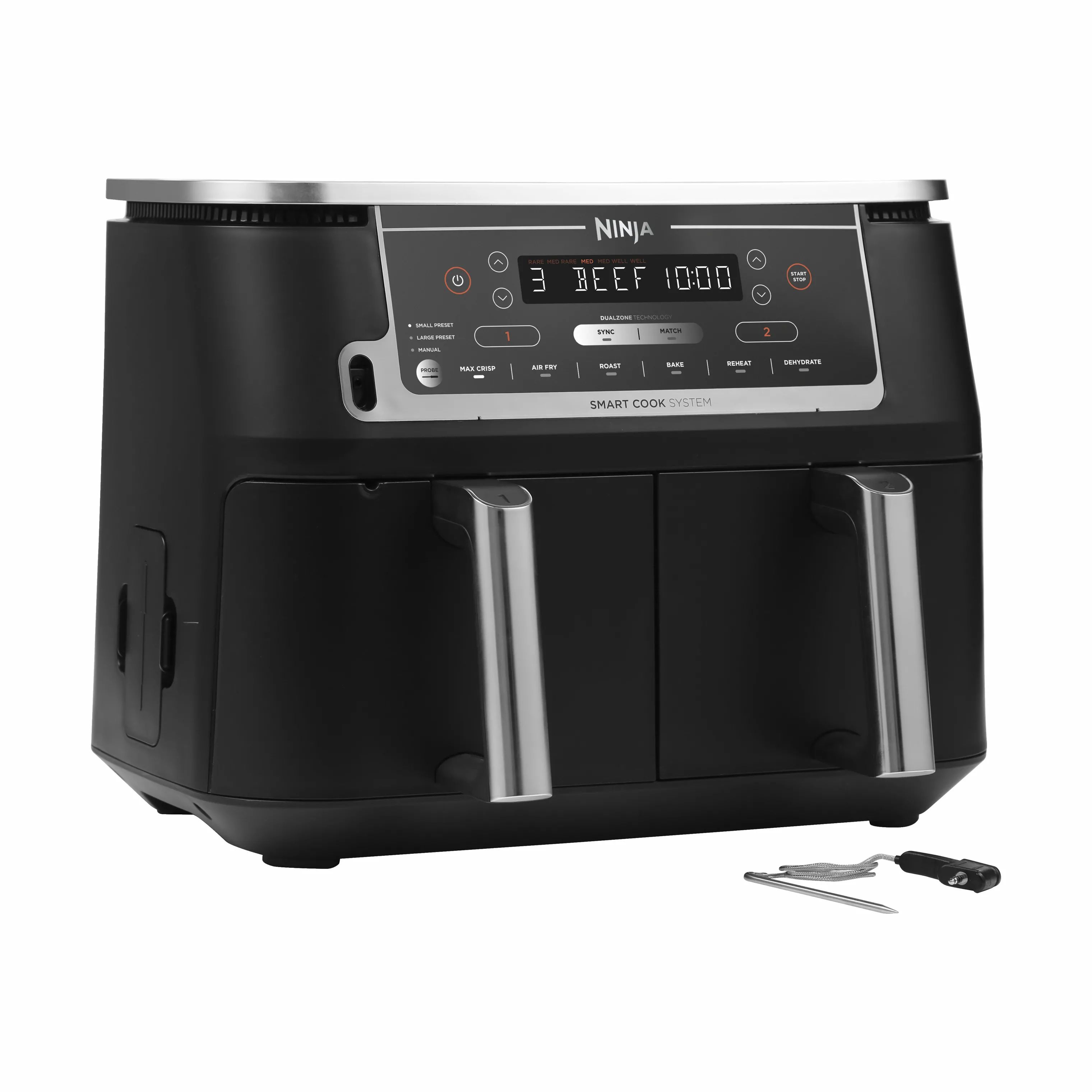 Ninja Airfryers Foodi Max Dual Airfryer m. termometer i sort, 1