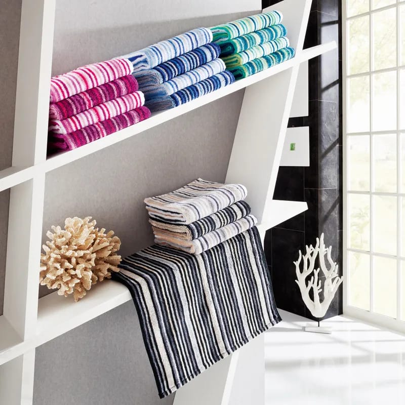 Egeria Håndklæder Stripes Håndklæde - 4 stk. i Anthracit, 2