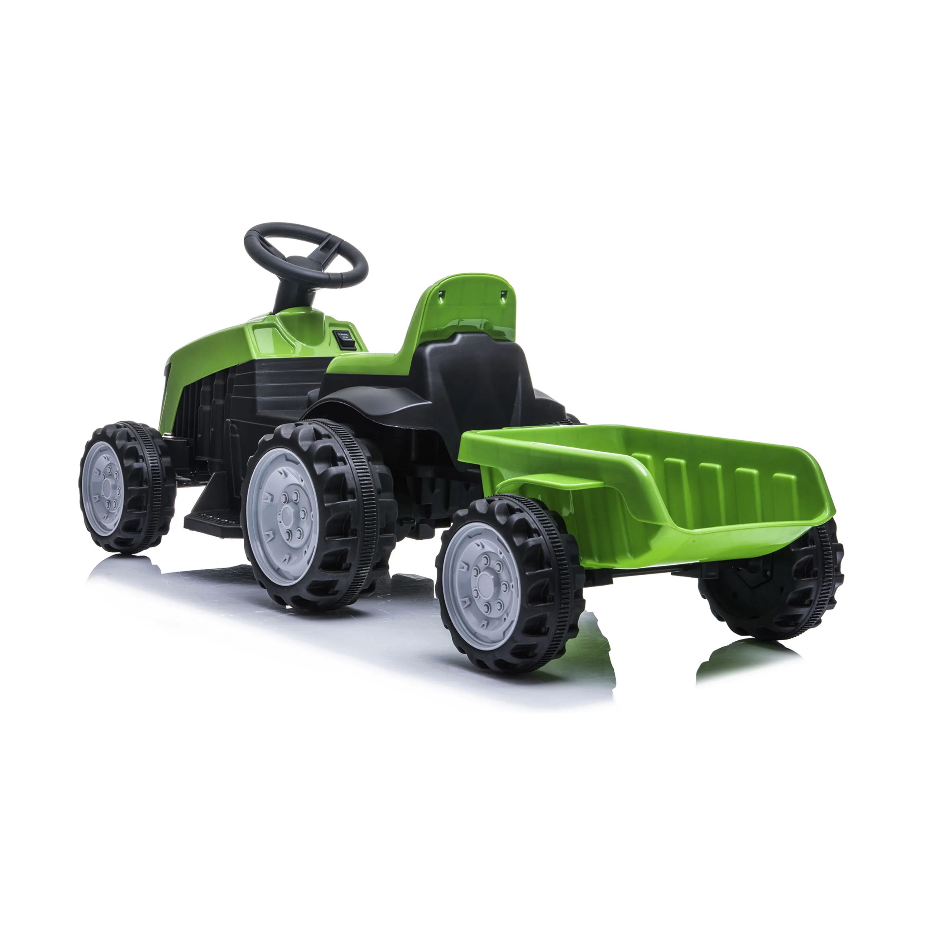 NORDIC PLAY Speed El-biler til børn Elektrisk Bil - Traktor med trailer i Grøn/Sort/Grå, 3