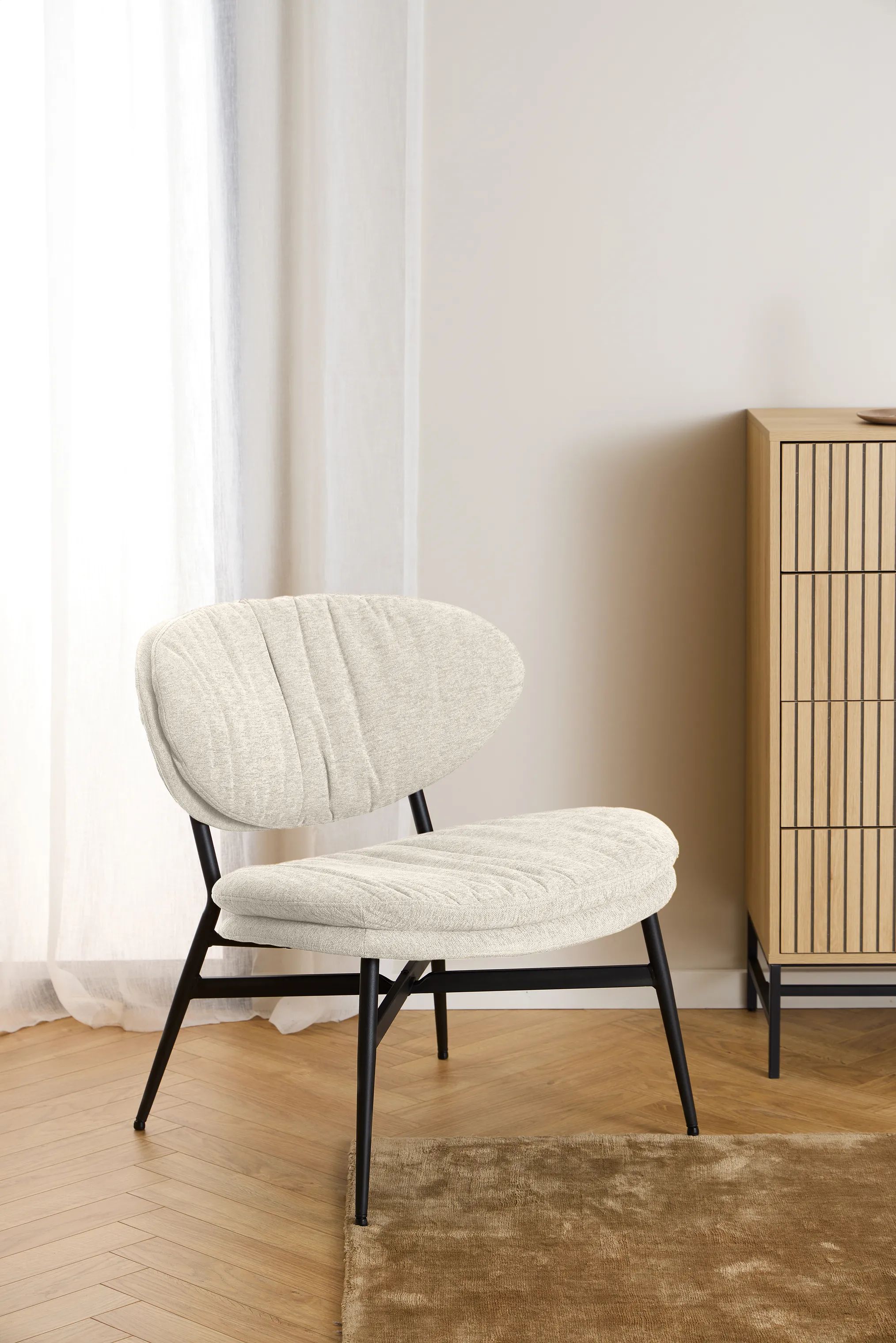 CASA Living Lænestole Burma Loungestol i beige / mat sort, 2