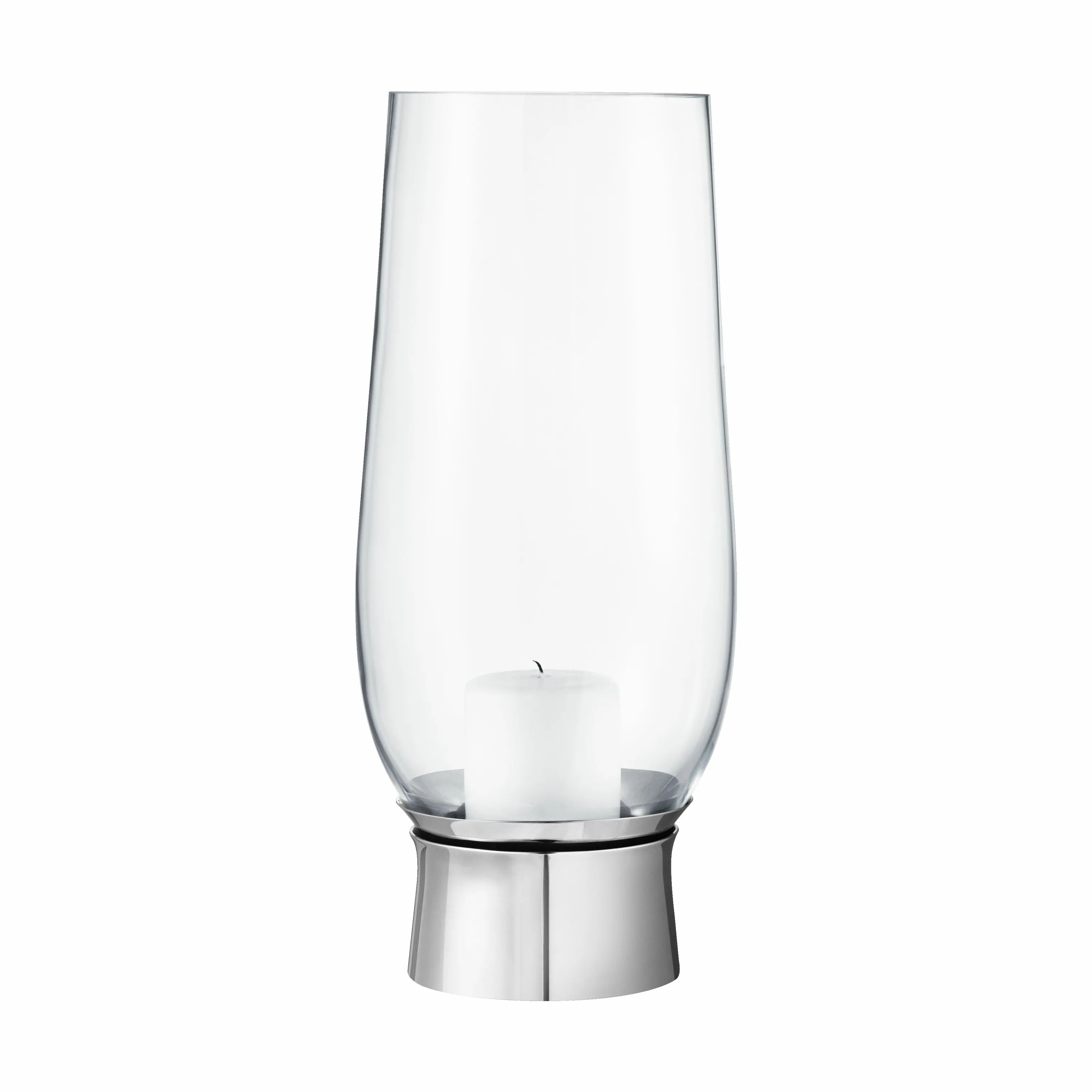 Georg Jensen Kronelysestage Lumis Hurricane Lysestage - Stor i Glas, 33 cm, 1