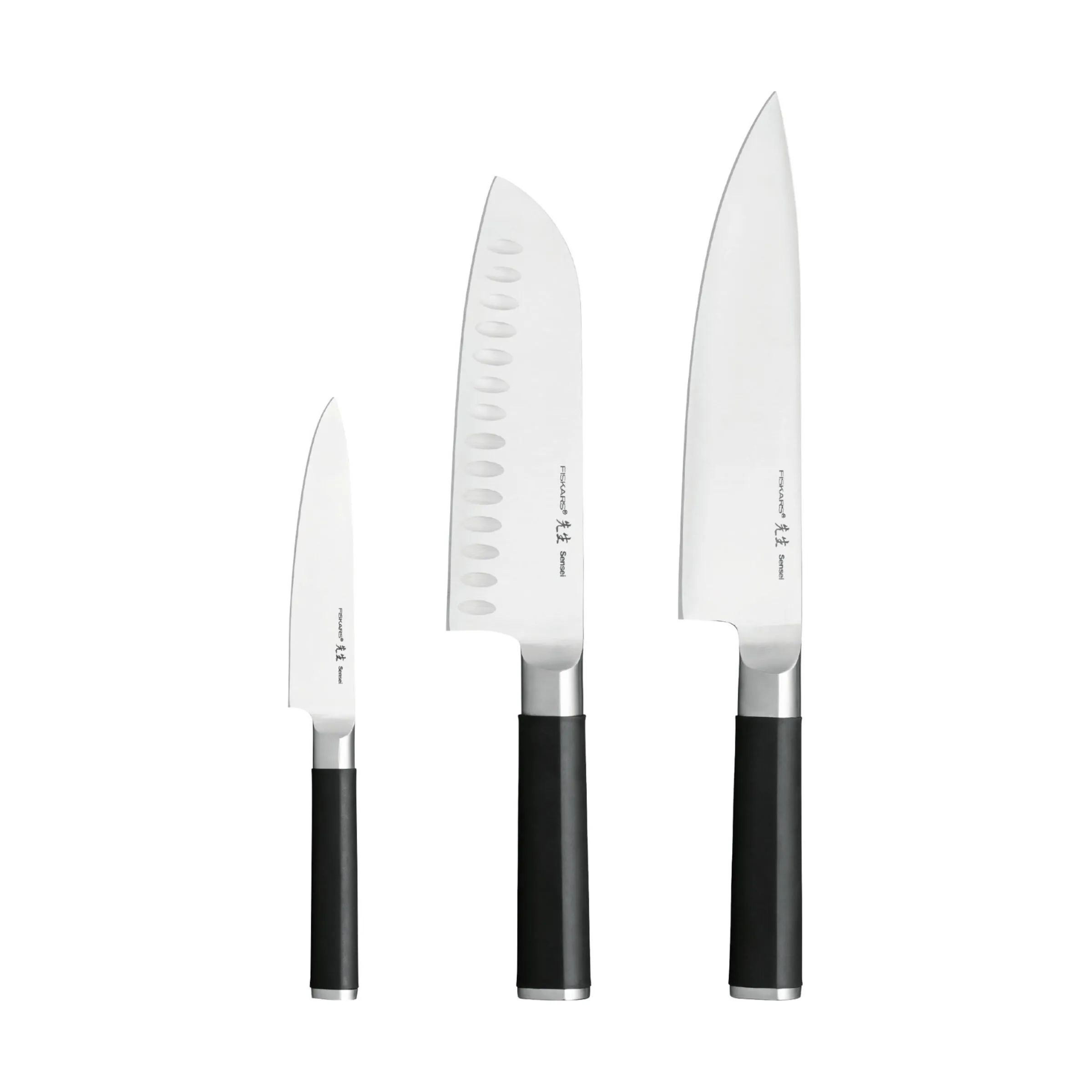 Fiskars Knivsæt Sensei Knivsæt - 3 dele i Stål/sort, 1
