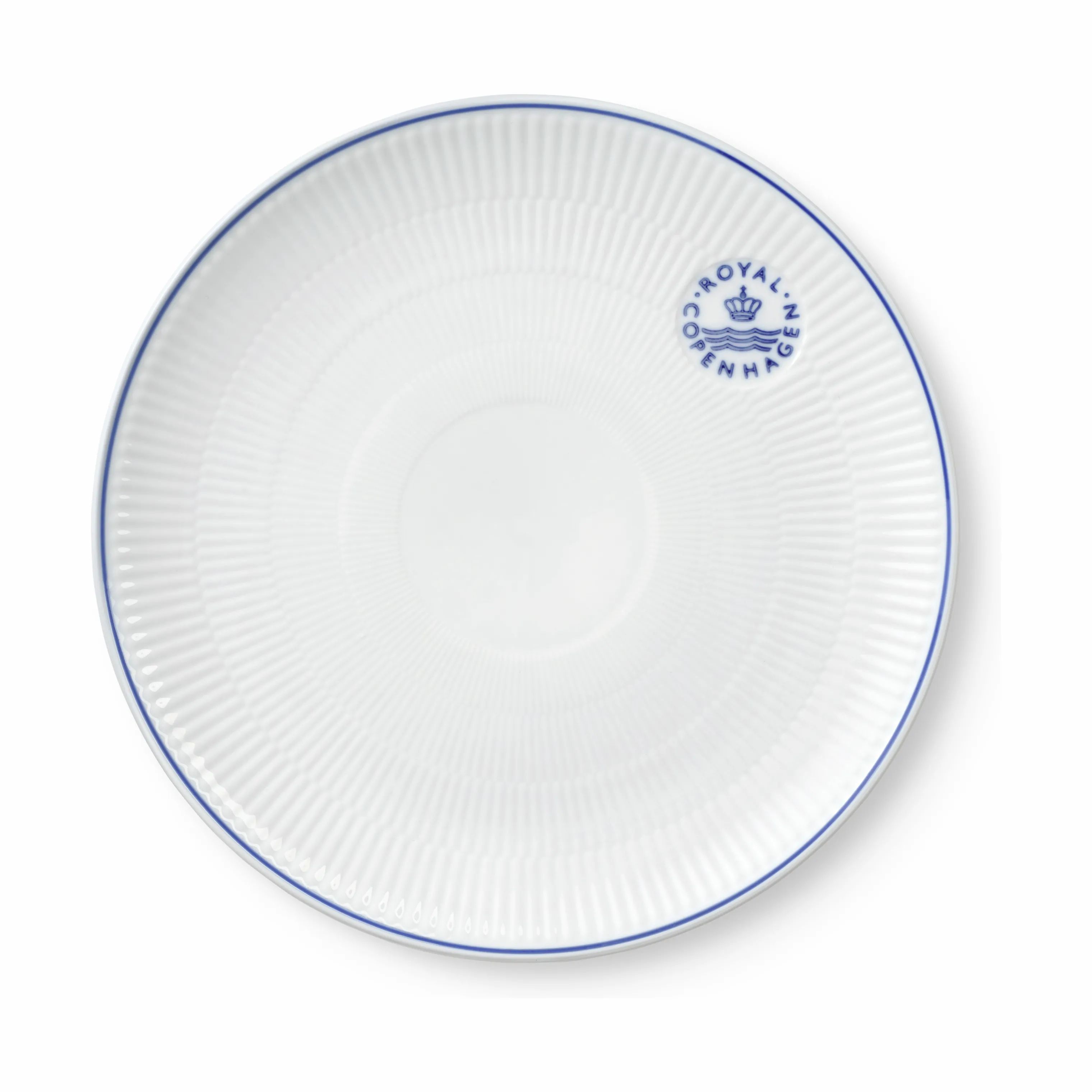 Royal Copenhagen Middagstallerkener Blueline Coupe Tallerken i Hvid/blå, 27 cm, 1