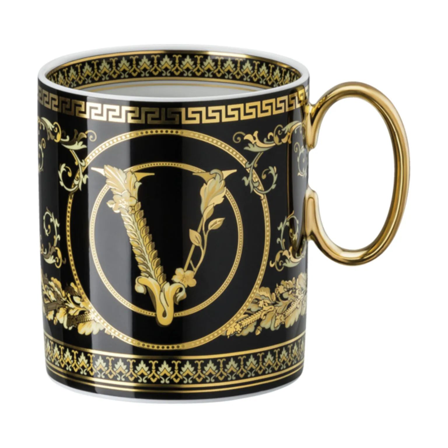 Versace Krus og kopper med hank Virtus Krus i Sort, 1