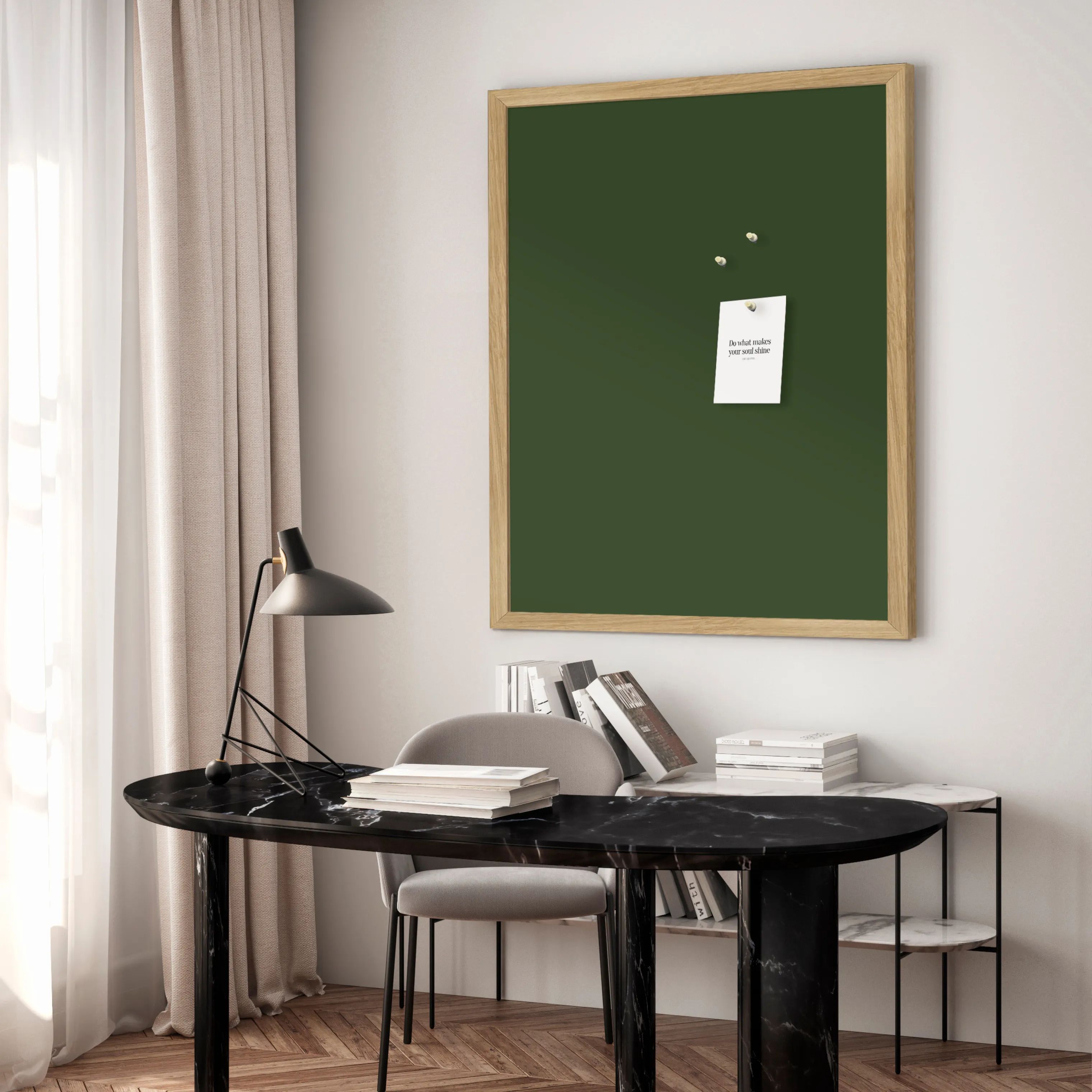 Incado Lærredstryk Opslagstavle i Dark Olive, 3
