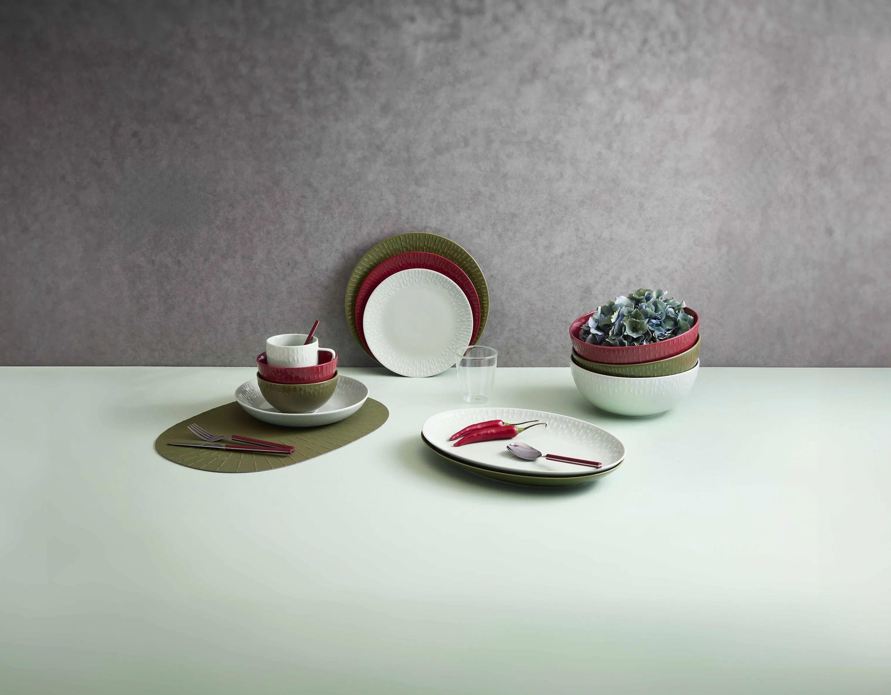 Life In Colour Serveringsfade Confetti Ovalt fad i Pistachio, 4