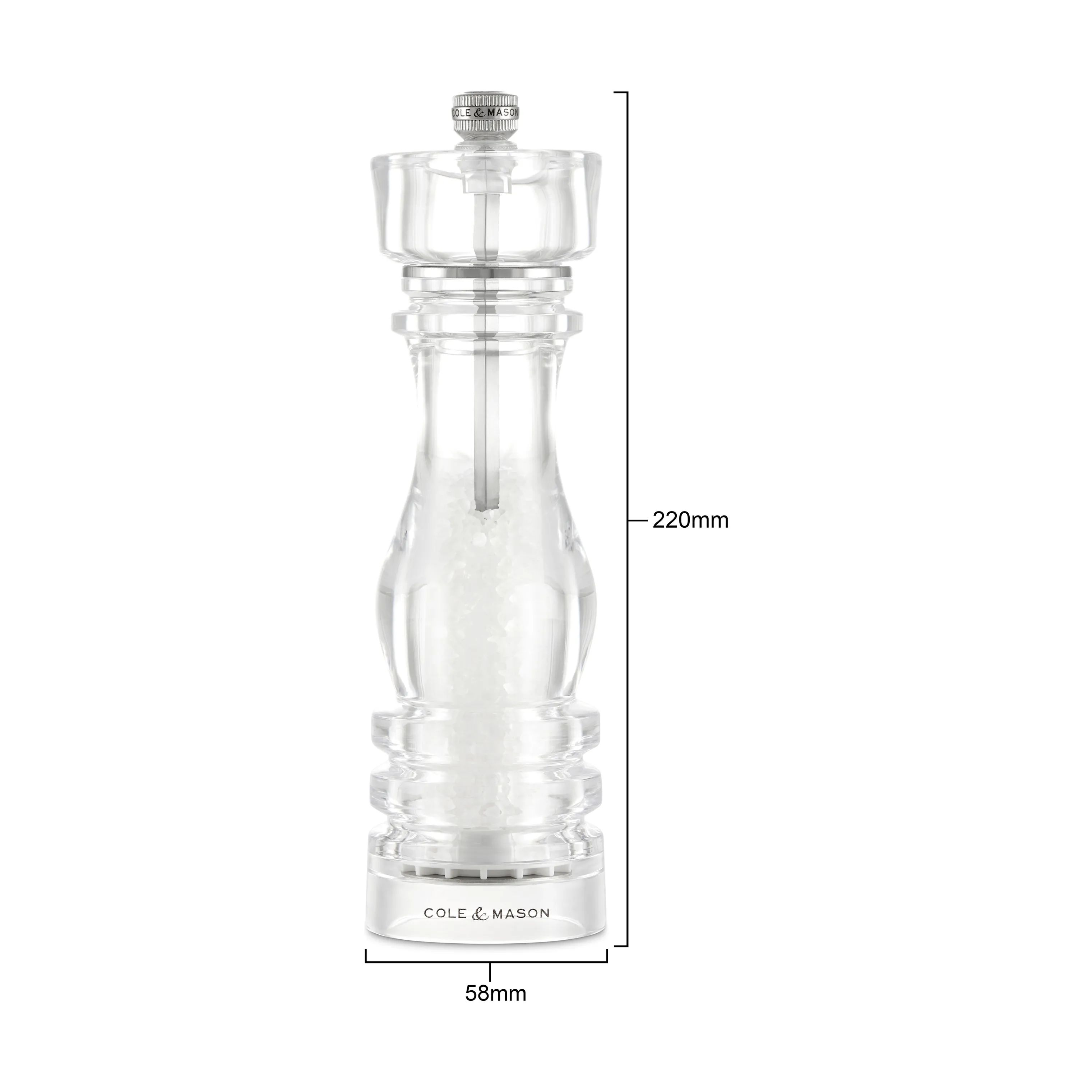 Cole&Mason Saltkværne London Saltkværn i Klar, 22 cm, 11