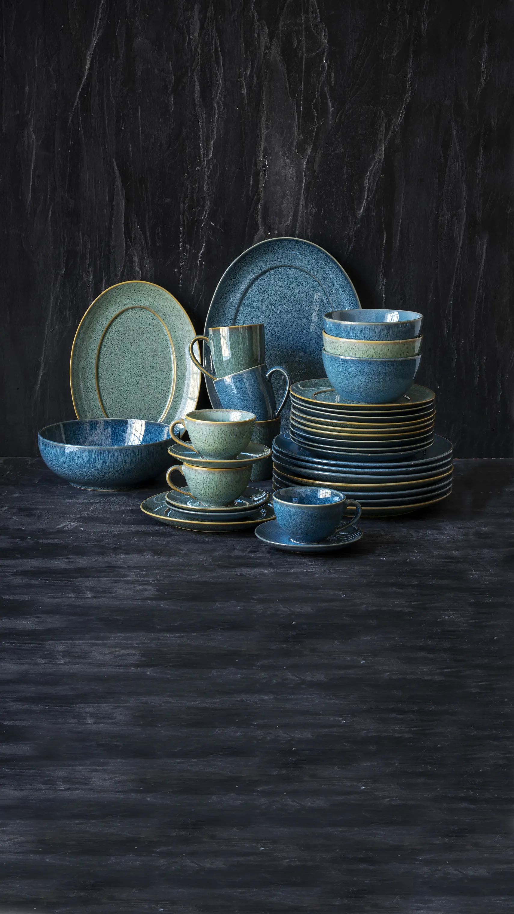 CASA Living Serveringsfade Sofia Fad i Blå, B21,7 x L31 cm, 2