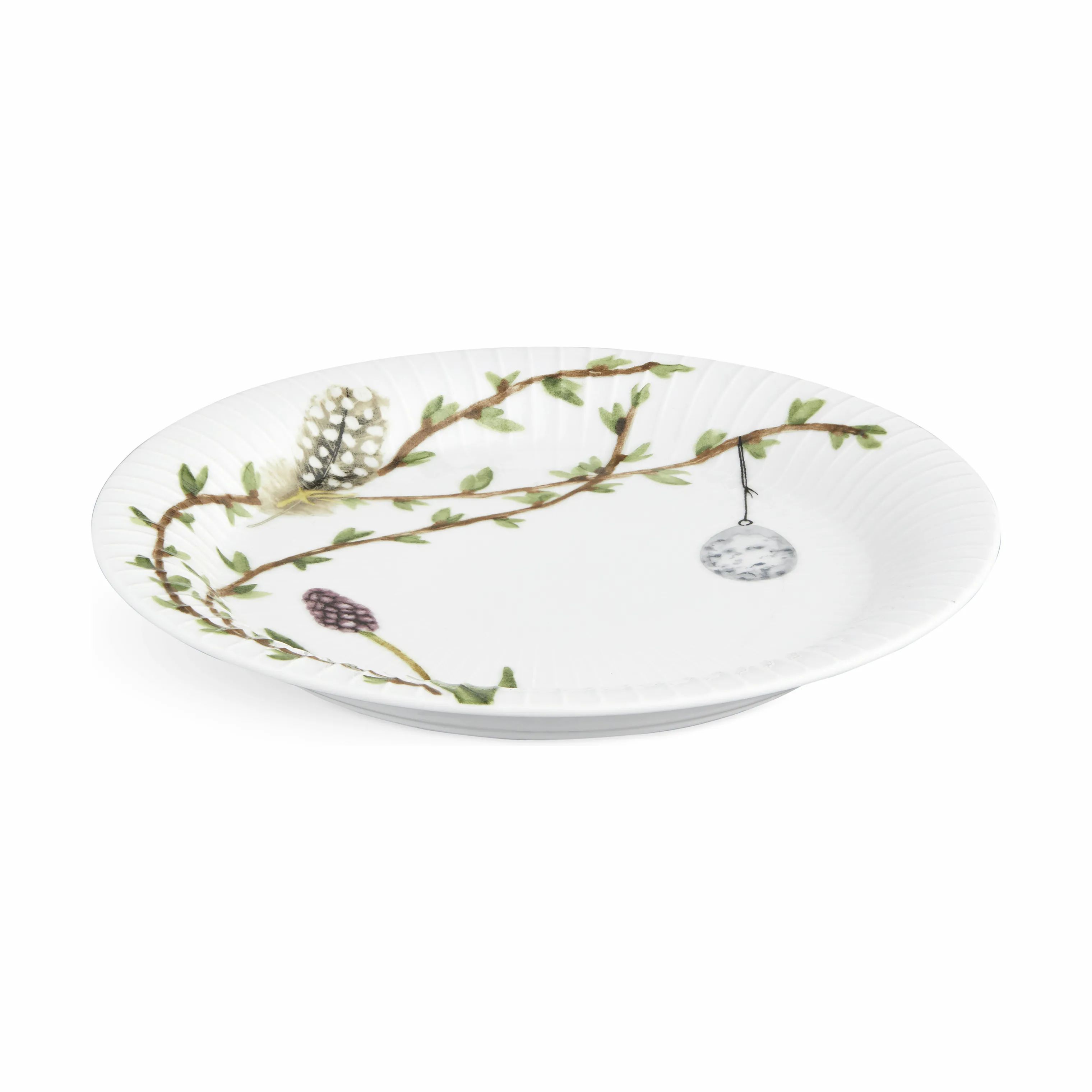 Kähler Middagstallerkener Hammershøi Spring Tallerken i Hvid m. dekoration, 22 cm, 4