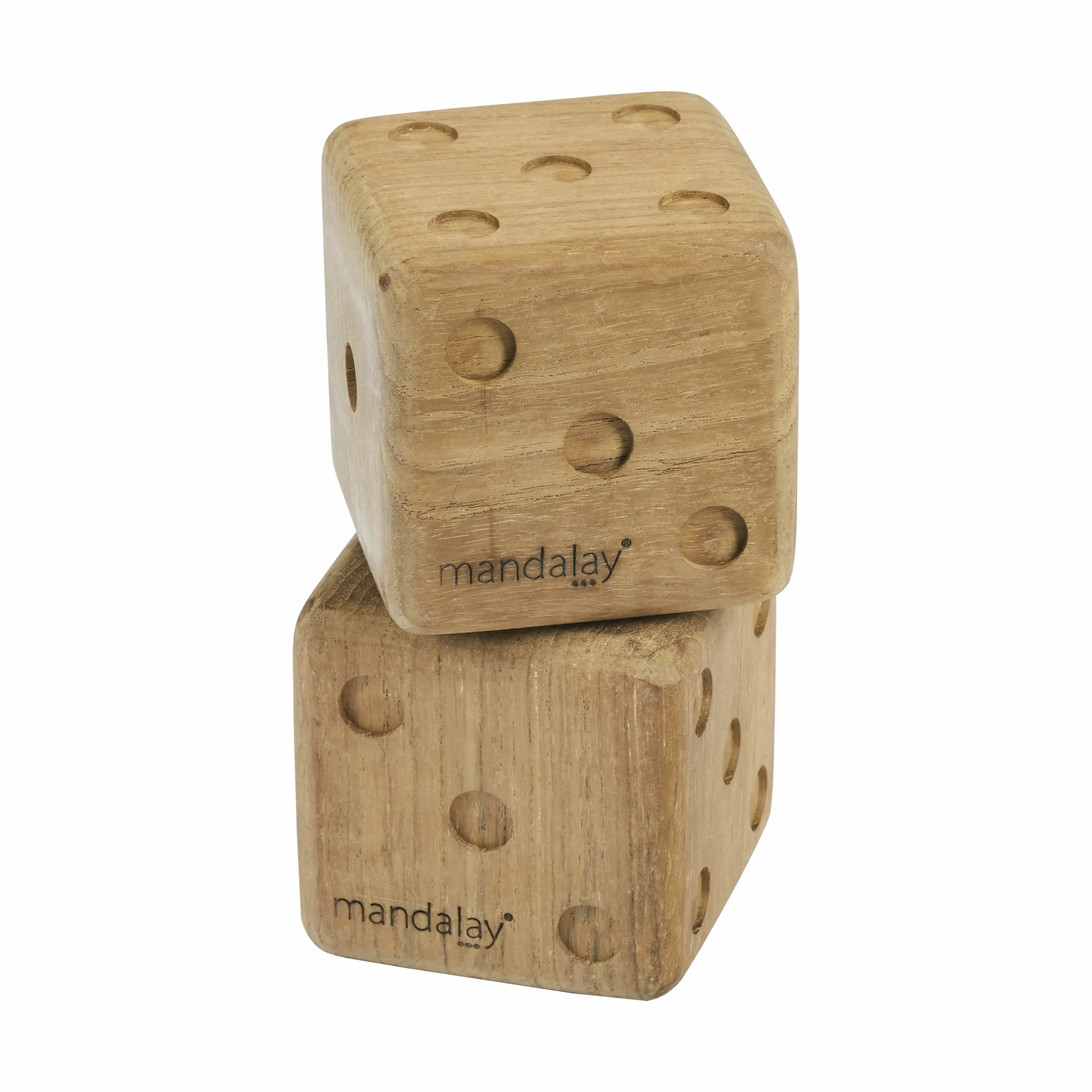 Mandalay Havespil Sussex Terninger - 2 stk. i Teak, 4