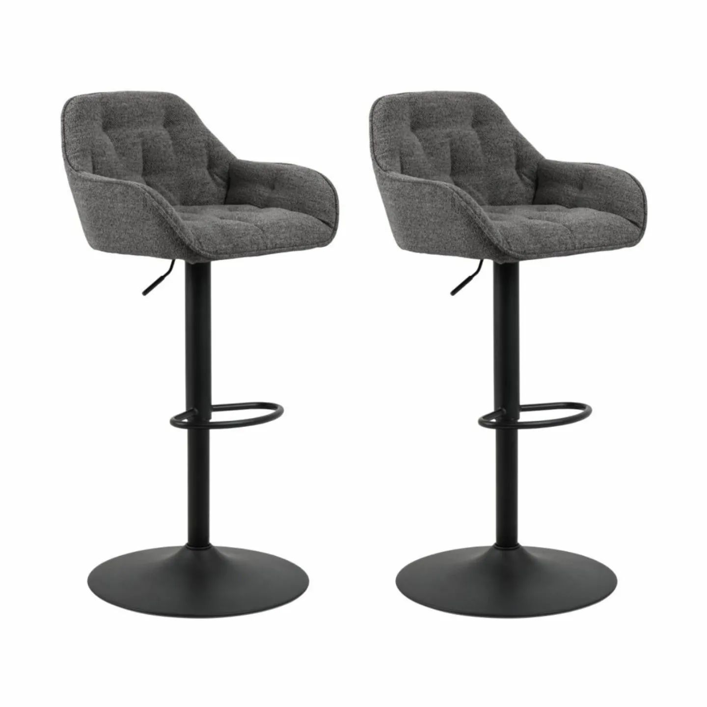 CASA Living Barstole Brooke Barstol - 2 stk. i antracit/sort, 1