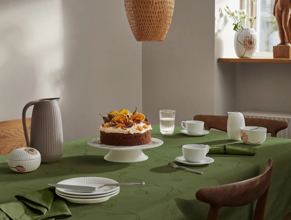 Kähler Stofservietter Hammershøi Poppy Stofserviet - 4 stk. i Grøn, 5