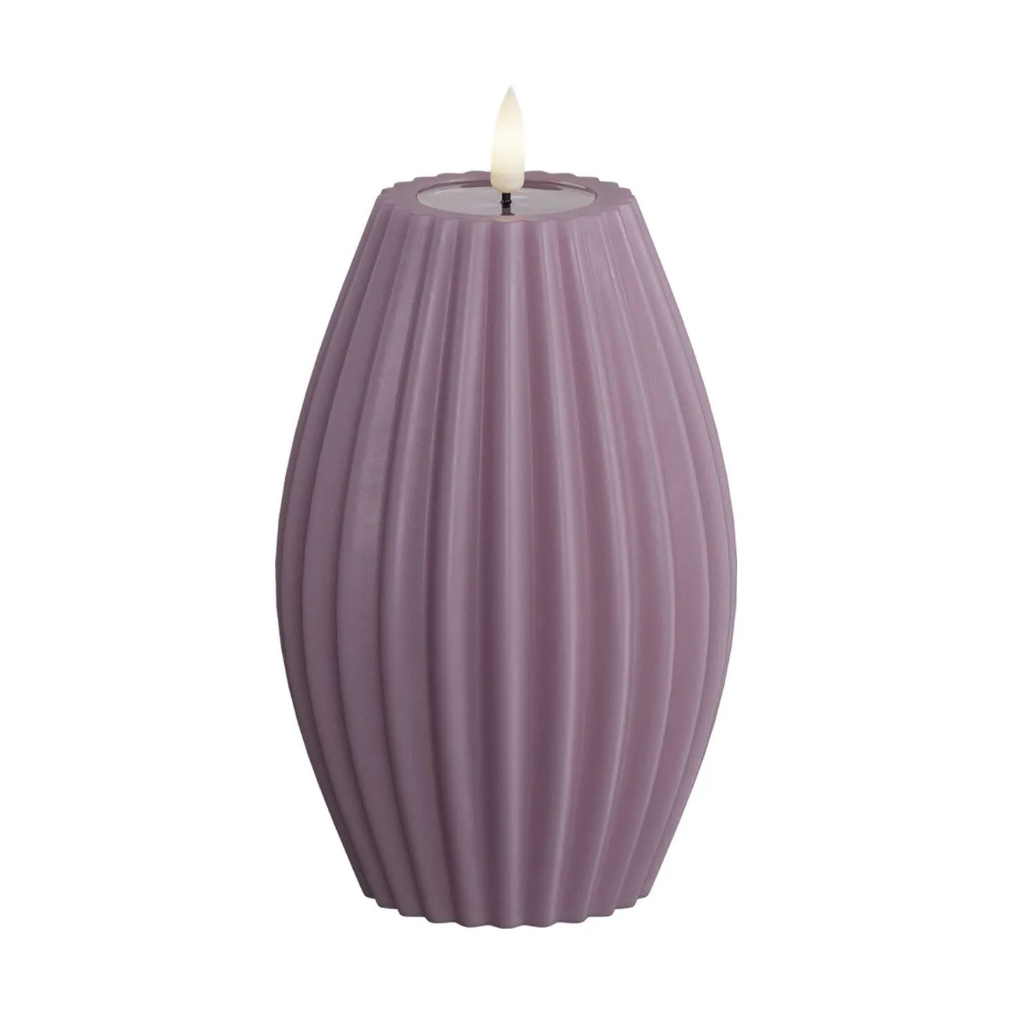Deluxe Homeart LED-lys Real Flame Flame LED Rillelys i Lilla, H15 x Ø10 cm, 1