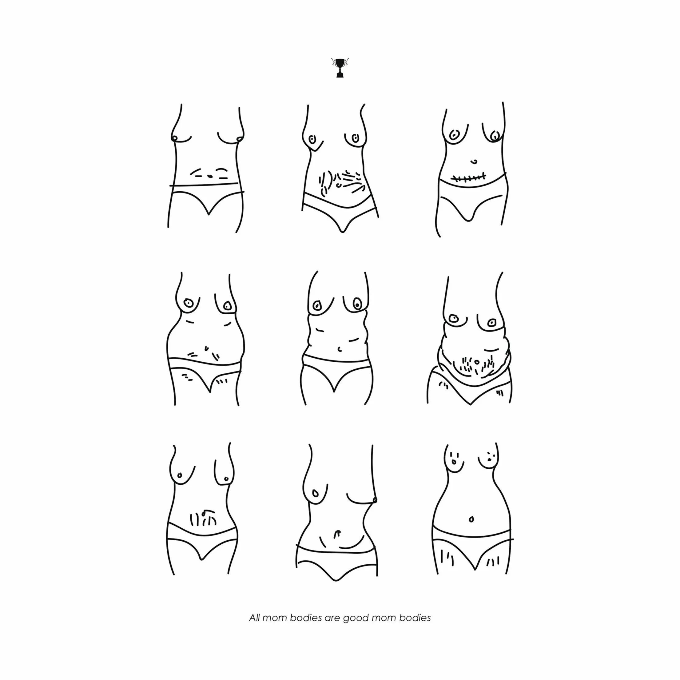 Poster&Frame Plakater plakat - Mom bodies i B50 x L70 cm, 1