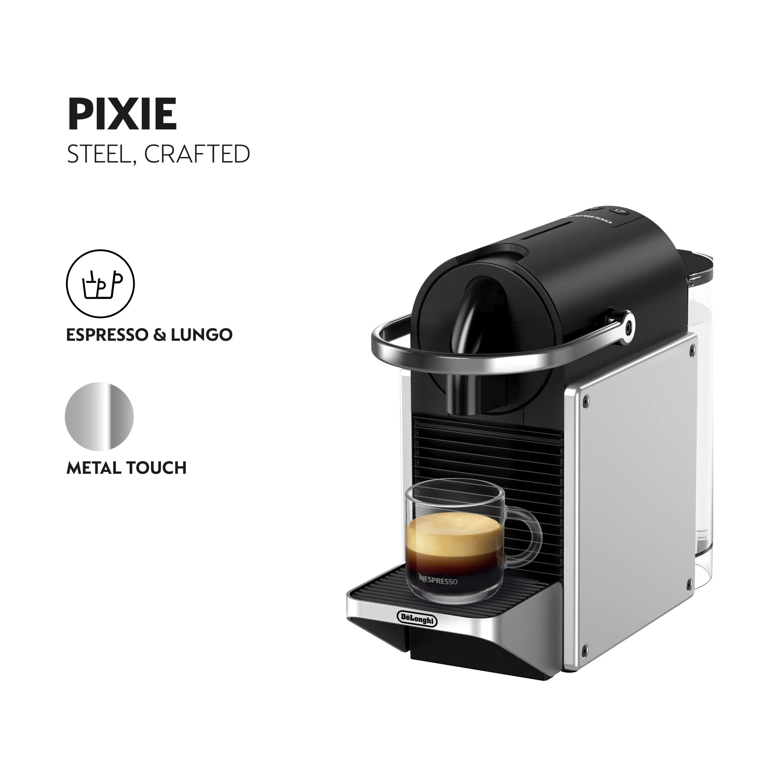 Nespresso kapselmaskiner Vertuo Next Pixie Kapsel Kaffemaskine i Stål, 2