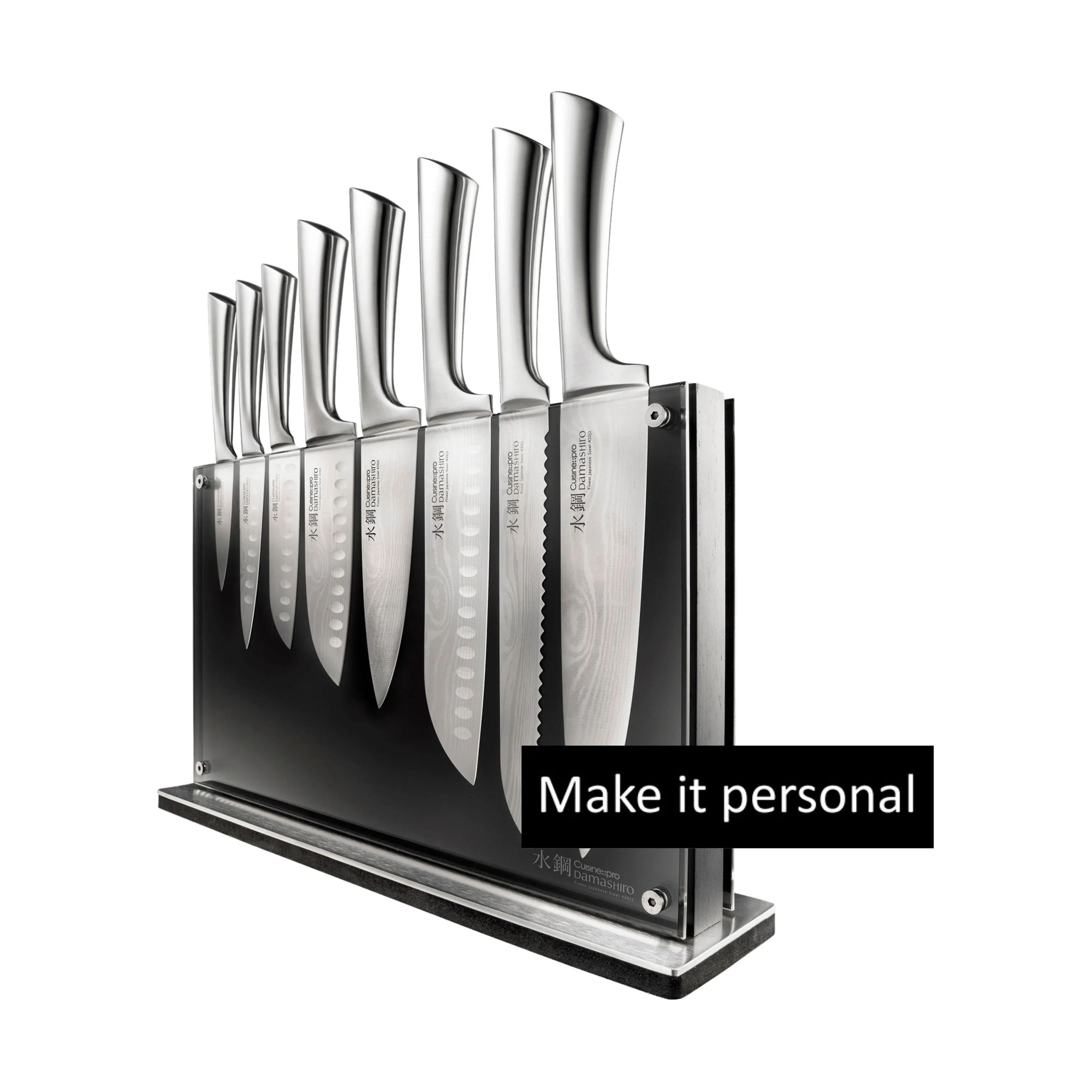 THE CUSTOM CHEF™ Knivblokke med knive Cuisine::pro®
Damashiro® Damashiro® Nami Knivblok - 9 dele i Sort/klar, 1