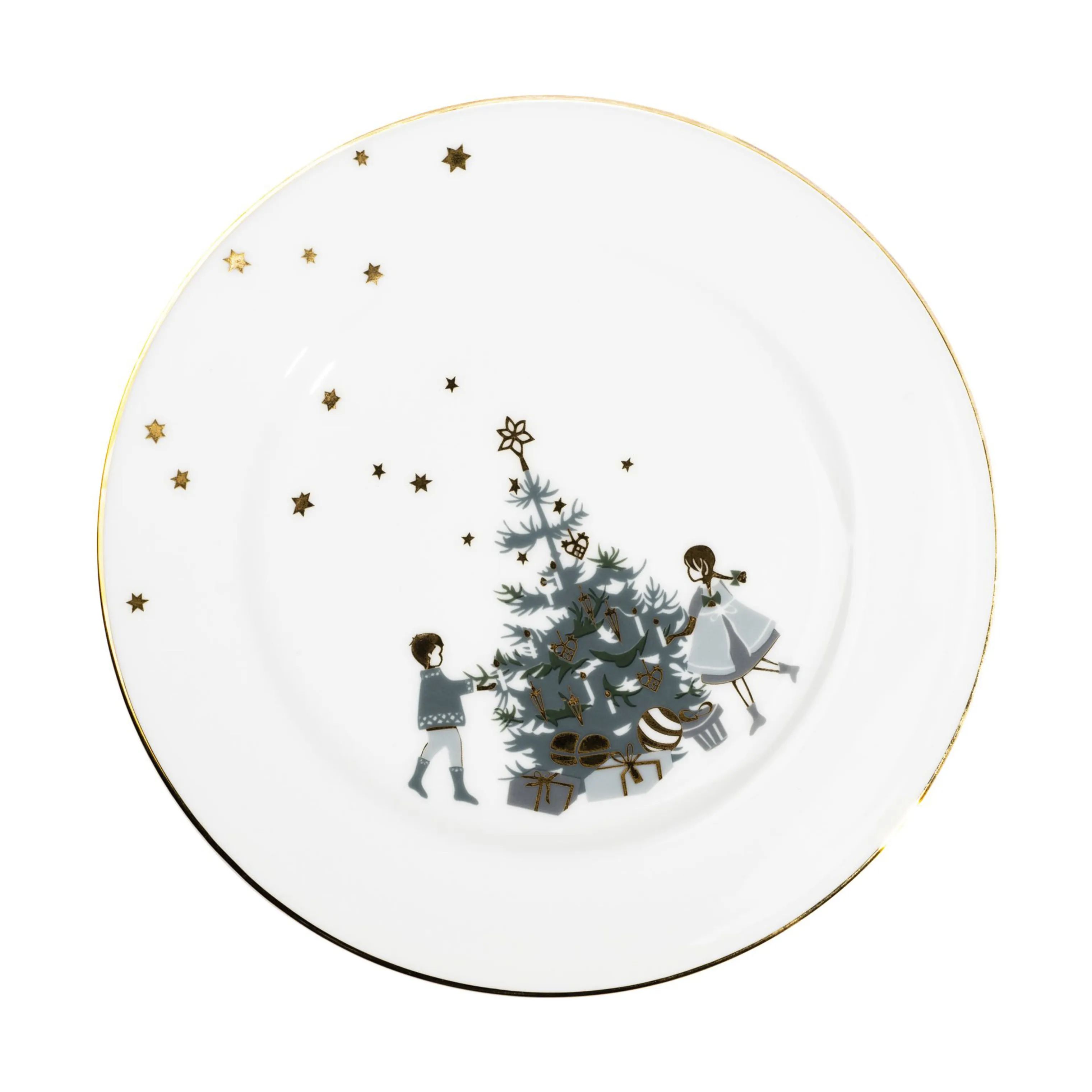 Jette Frölich Design Frokosttallerkener Design Tallerken Vinterstjerner i Hvid, 1