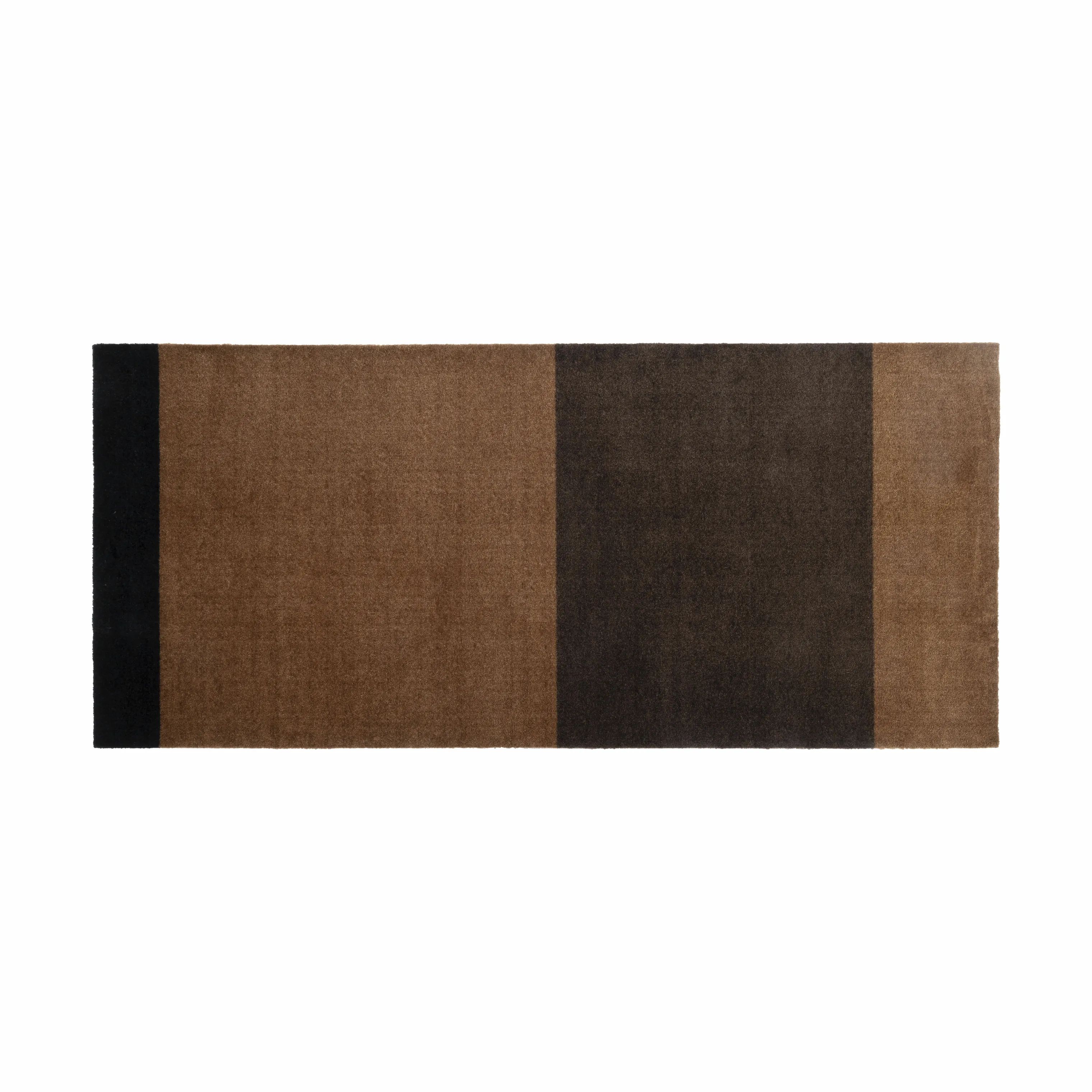 Tica Copenhagen Gulvtæpper Stripes Horisontal Gulvtæppe i brun/cognac/sort, B90 x L200 cm, 1