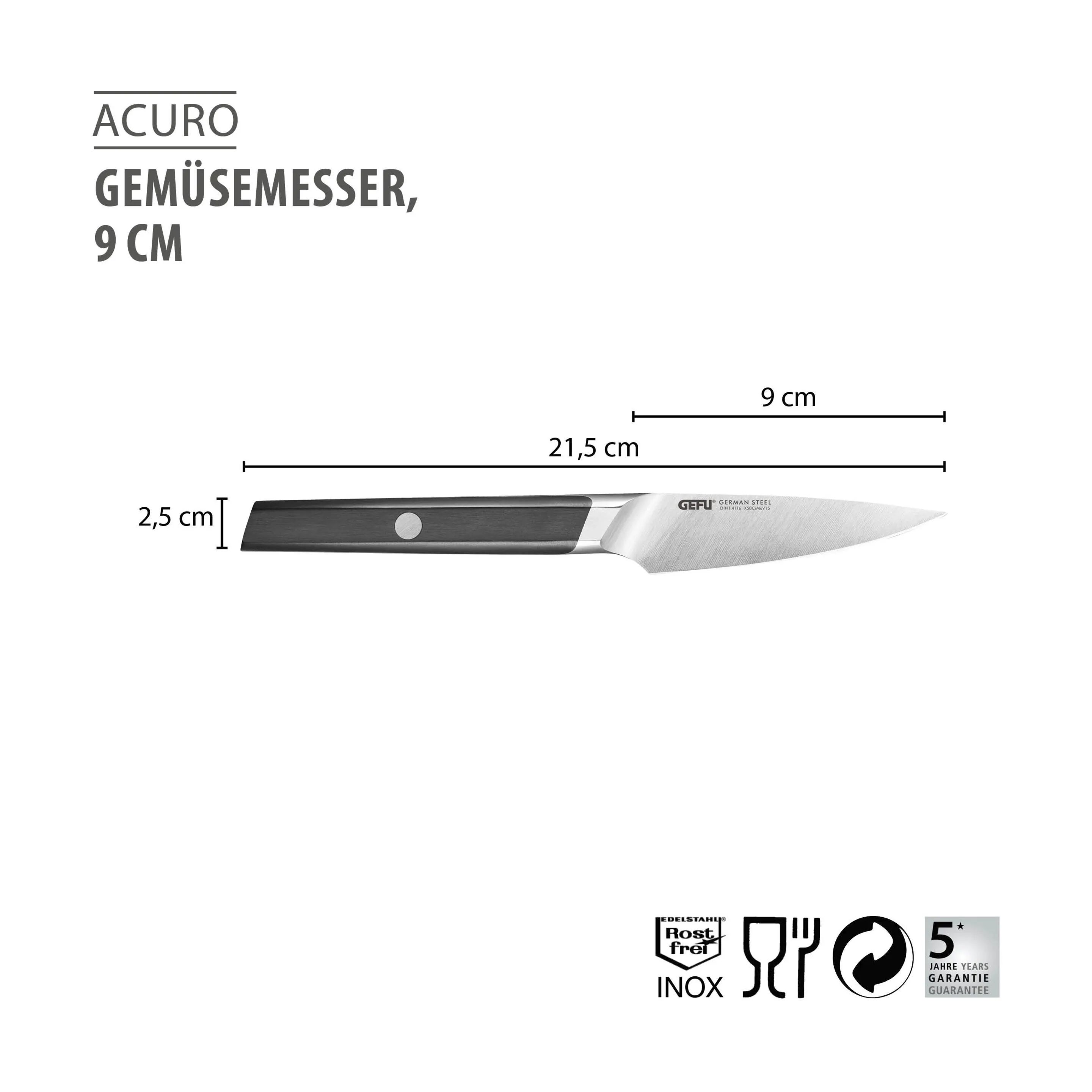 Gefu Grøntsagsknive Acuro Grøntsagskniv i Sort/Sølv, 2
