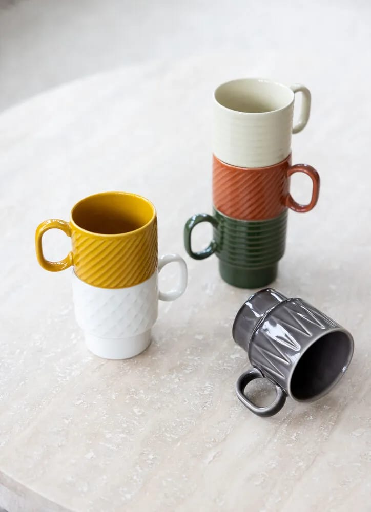 Sagaform Krus og kopper med hank Coffee & More Krus - 2 stk i Beige, 30 cl, 2