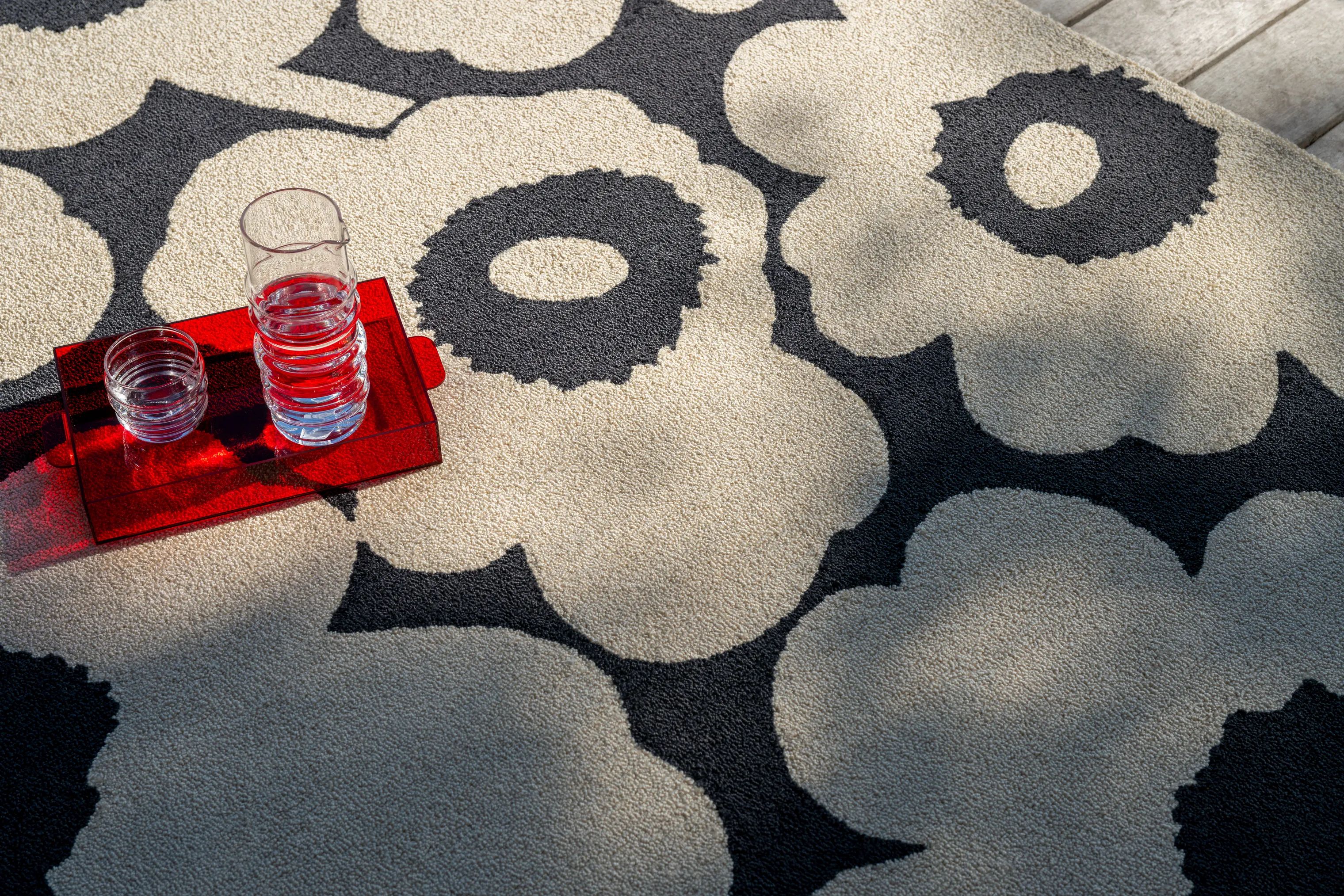 Marimekko by Brink & Campman Gulvtæpper Unikko Udendørsgulvtæppe i Hvid/sort, B200 x L280 cm, 2