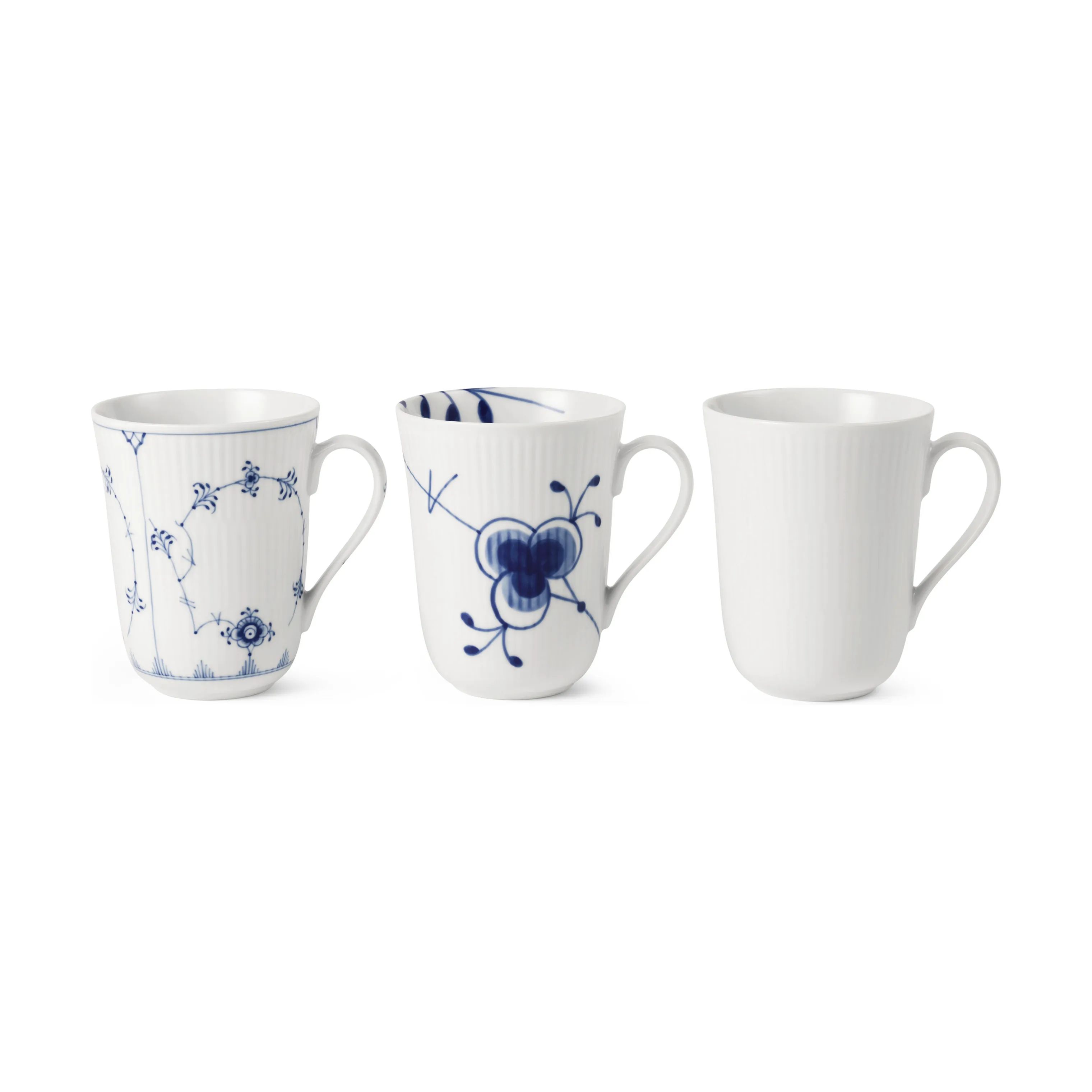 Royal Copenhagen Krus og kopper med hank Gifts with History Gift With History Krus - 3 stk. i Hvid/koboltblå, 1