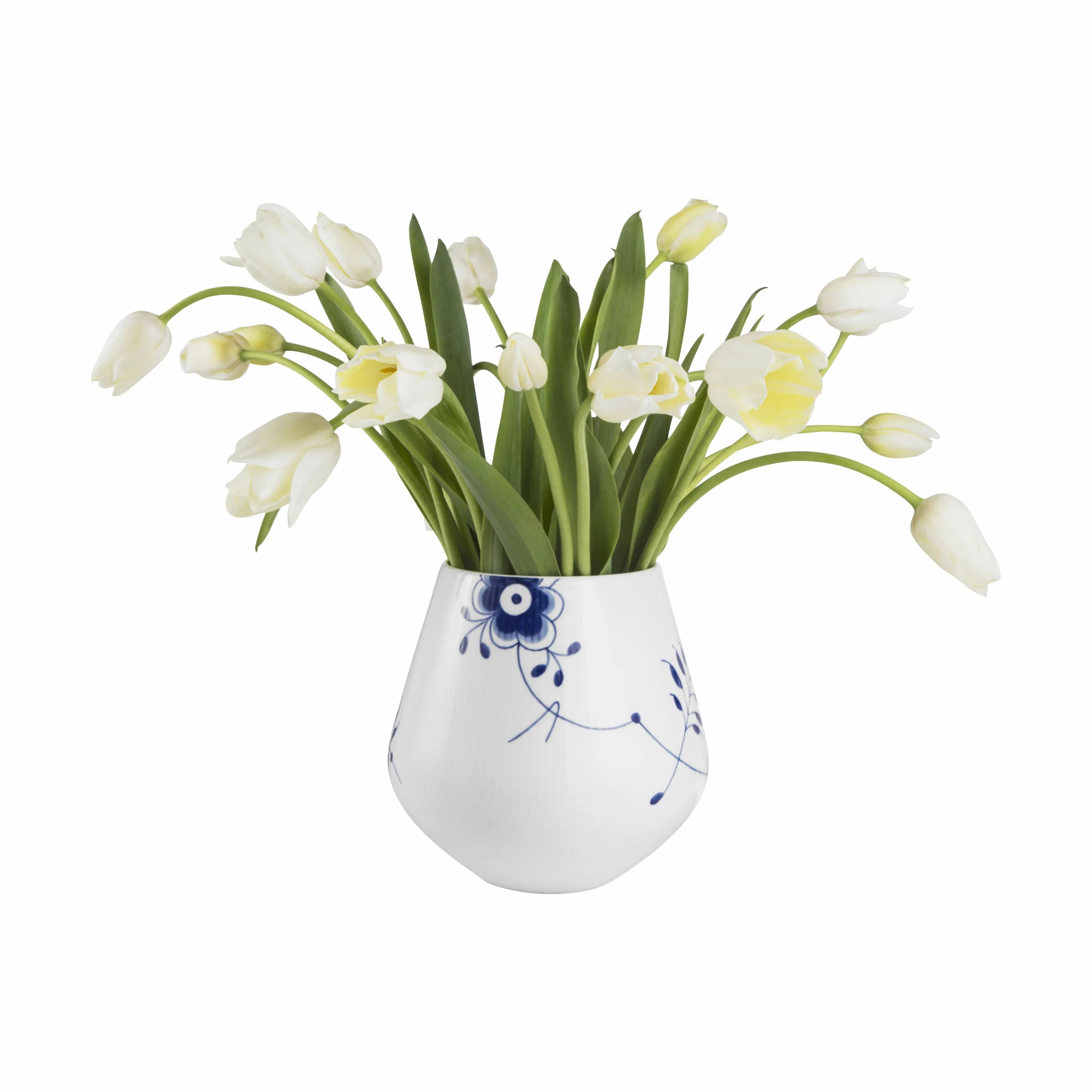 Royal Copenhagen Vaser Blå Mega Riflet Vase i Koboltblå/hvid, 15 cm, 4