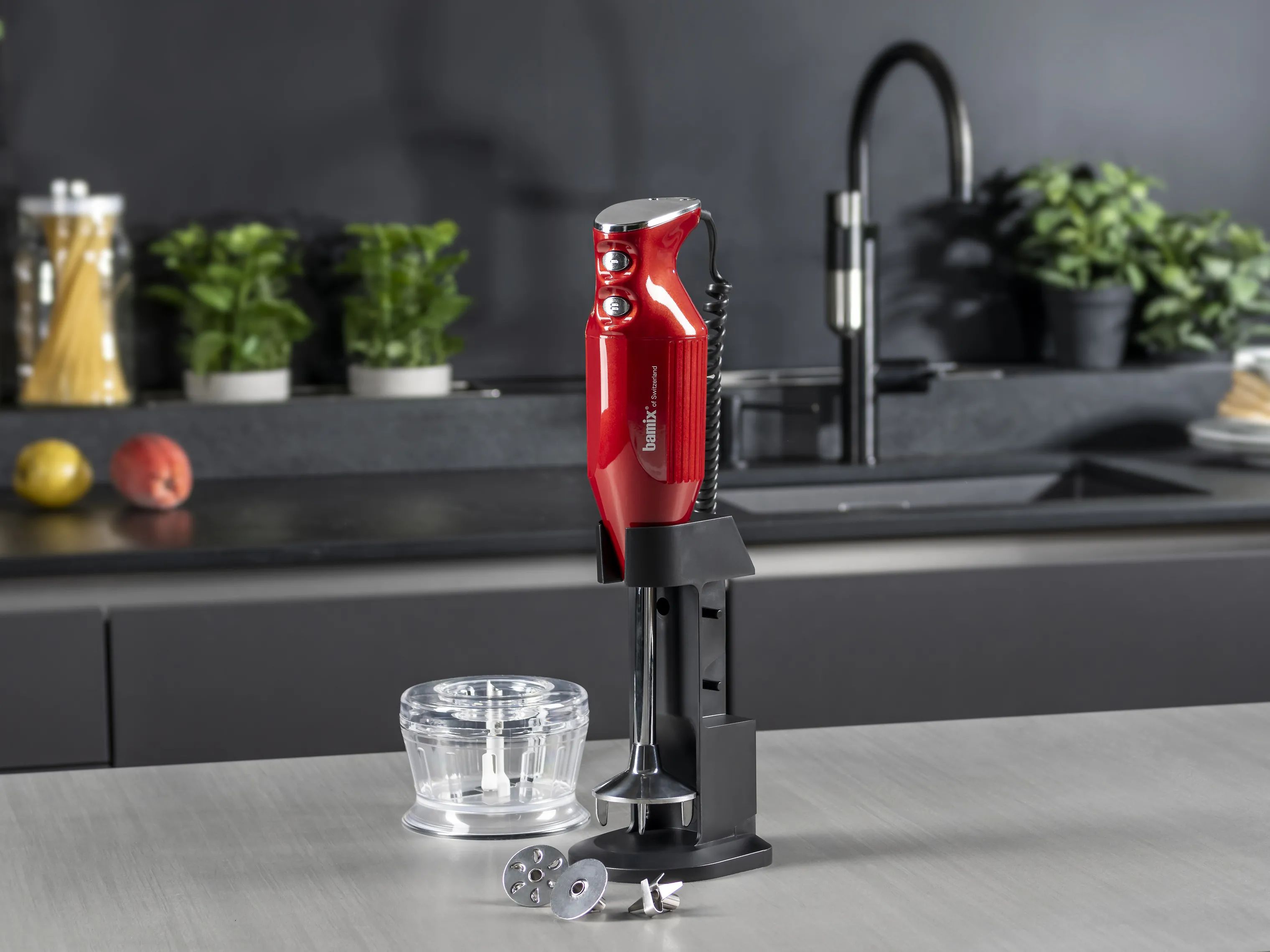 Bamix Stavblendere Deluxe C Stavblender i Rødmetallic, 2
