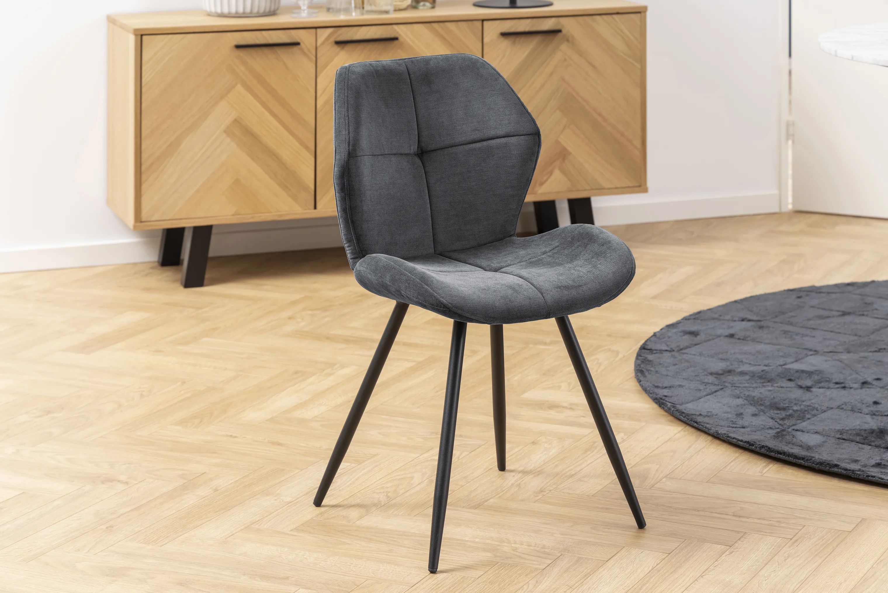 CASA Living Spisebordsstole Petri Spisebordsstol - 2 stk. i antracit/sort, 3