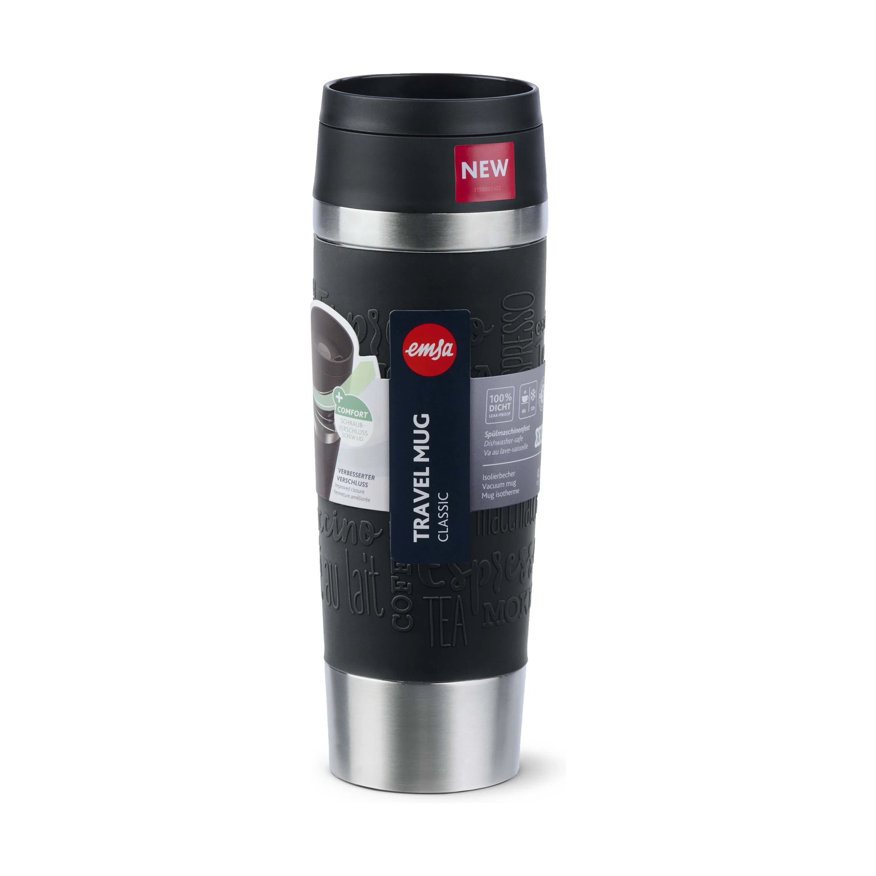 Emsa To go kopper To Go To-Go Classic Rejsekrus i Black, 0.5 L, 7