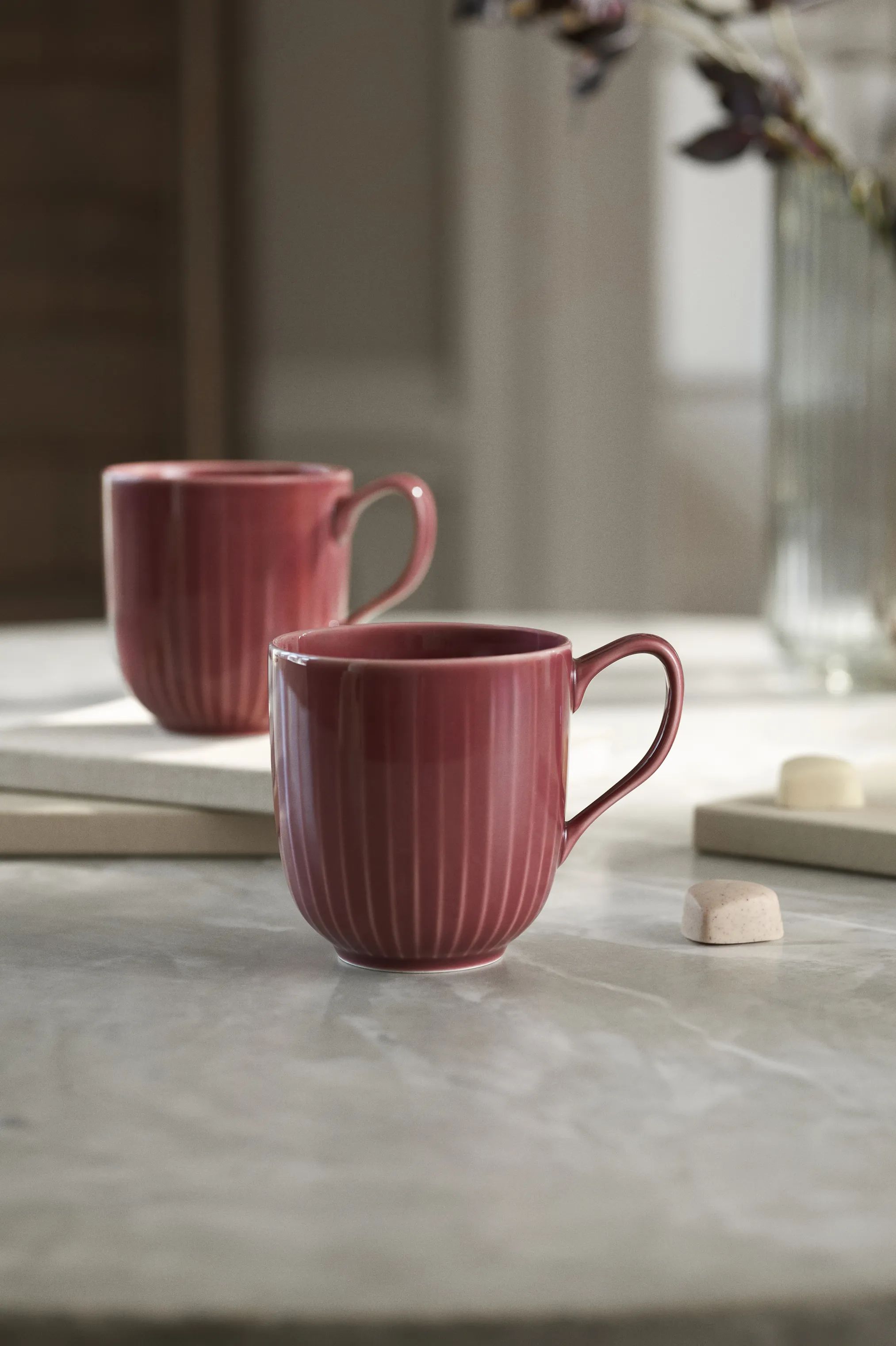 Kähler Krus og kopper med hank Hammershøi Krus - 2 stk. i Rosa, 2