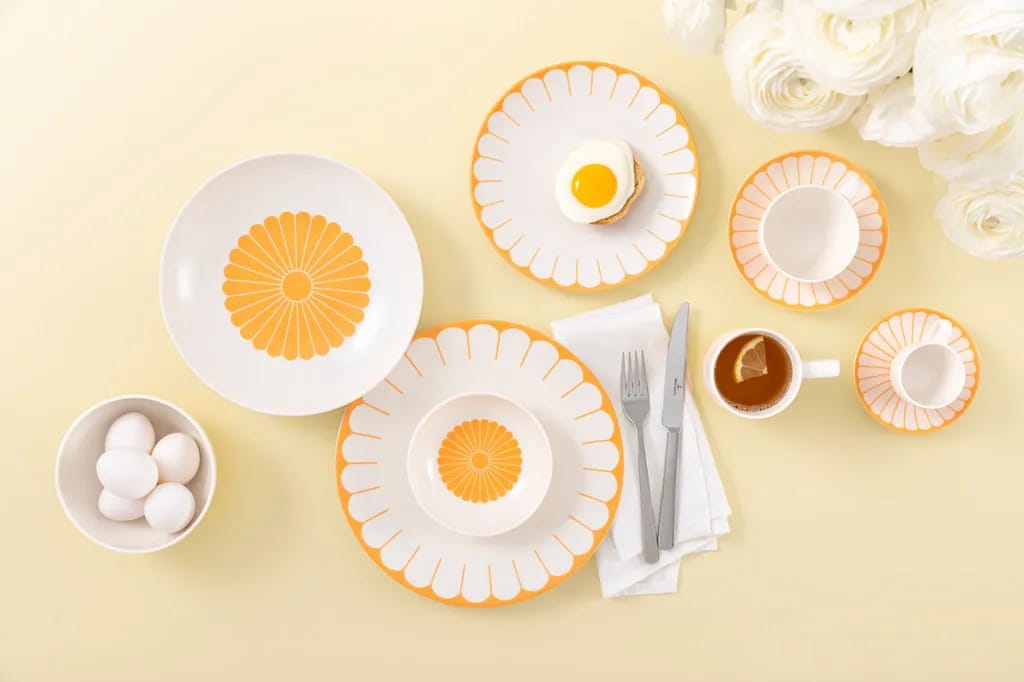 Villeroy & Boch Pastatallerkener Fleur Soleil Pastatallerken i Hvid/orange, 3