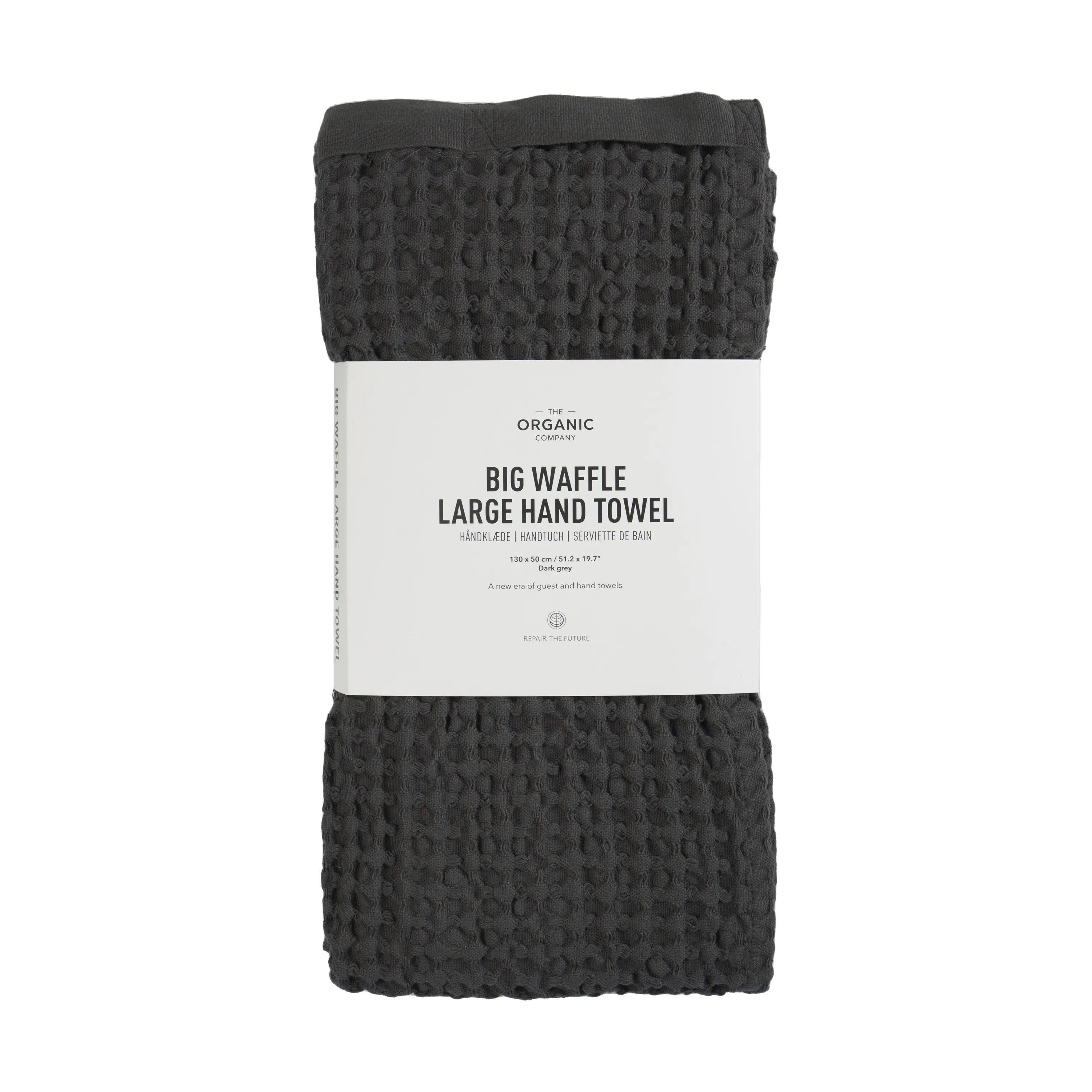 The Organic Company Håndklæder Big Waffle Vaffel Håndklæde i Mørkegrå, B50 x L130 cm, 1
