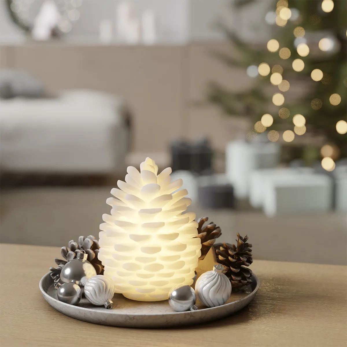Deluxe Homeart LED-lys LED Kogle i Hvid, 4