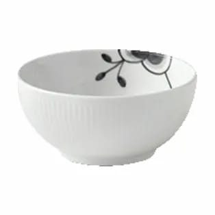 Royal Copenhagen Skåle Sort Mega Riflet Skål i Sort/hvid, 13 cm, 1