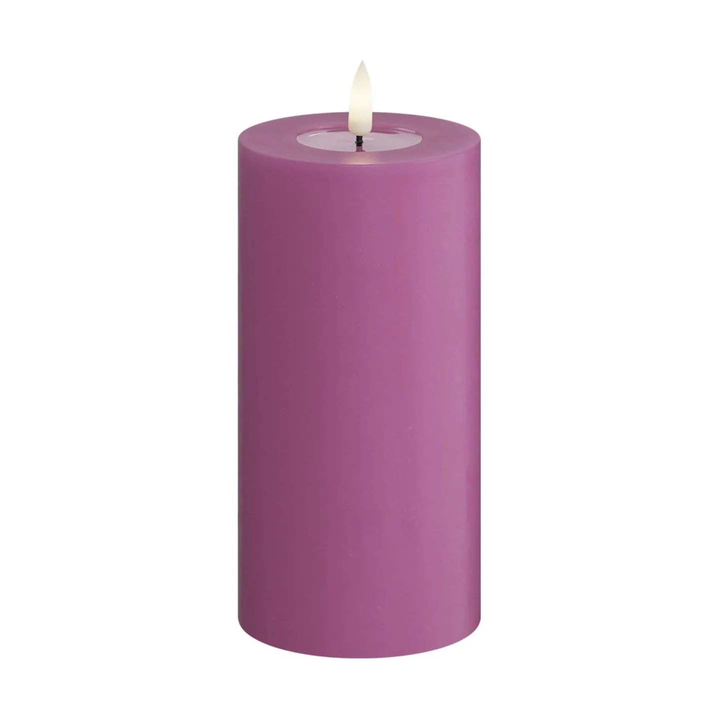Deluxe Homeart LED-lys Real Flame LED Bloklys i Magenta , 15 cm, 1