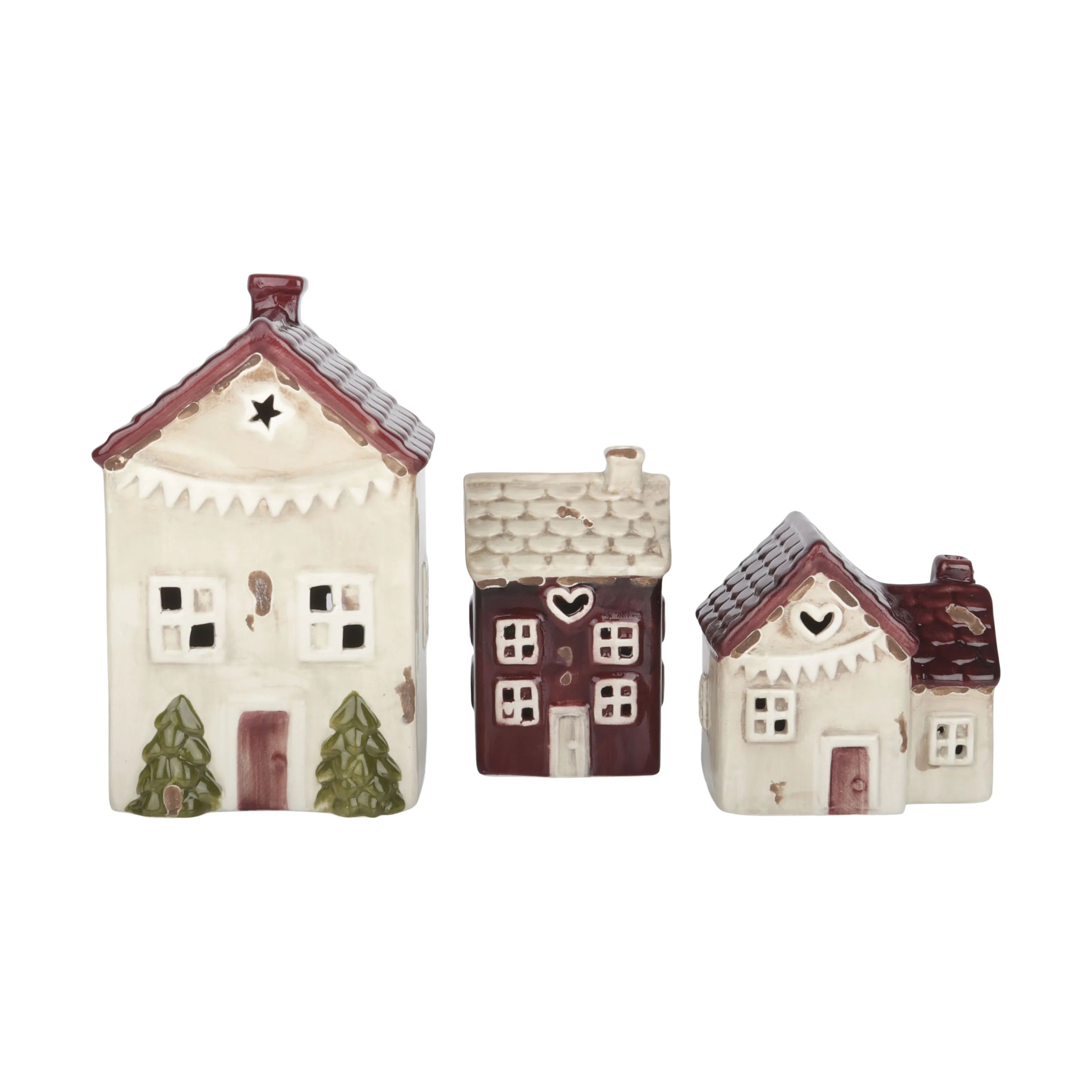 Casa Christmas Lysdekoration LED Lyshus i Beige, 4