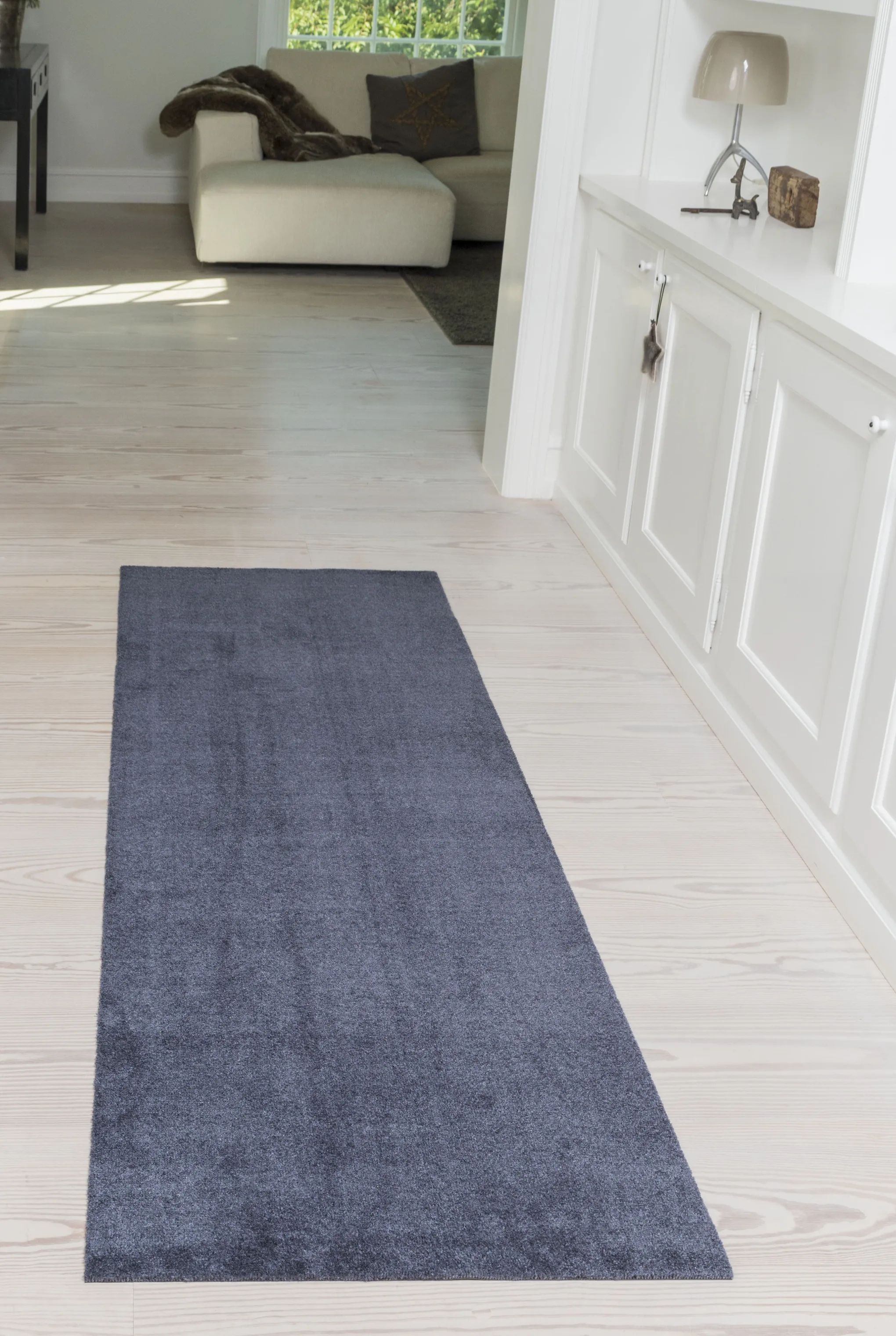 Tica Copenhagen Dørmåtter Uni Color Gulvmåtte i Grå, B67 x L200 cm, 3