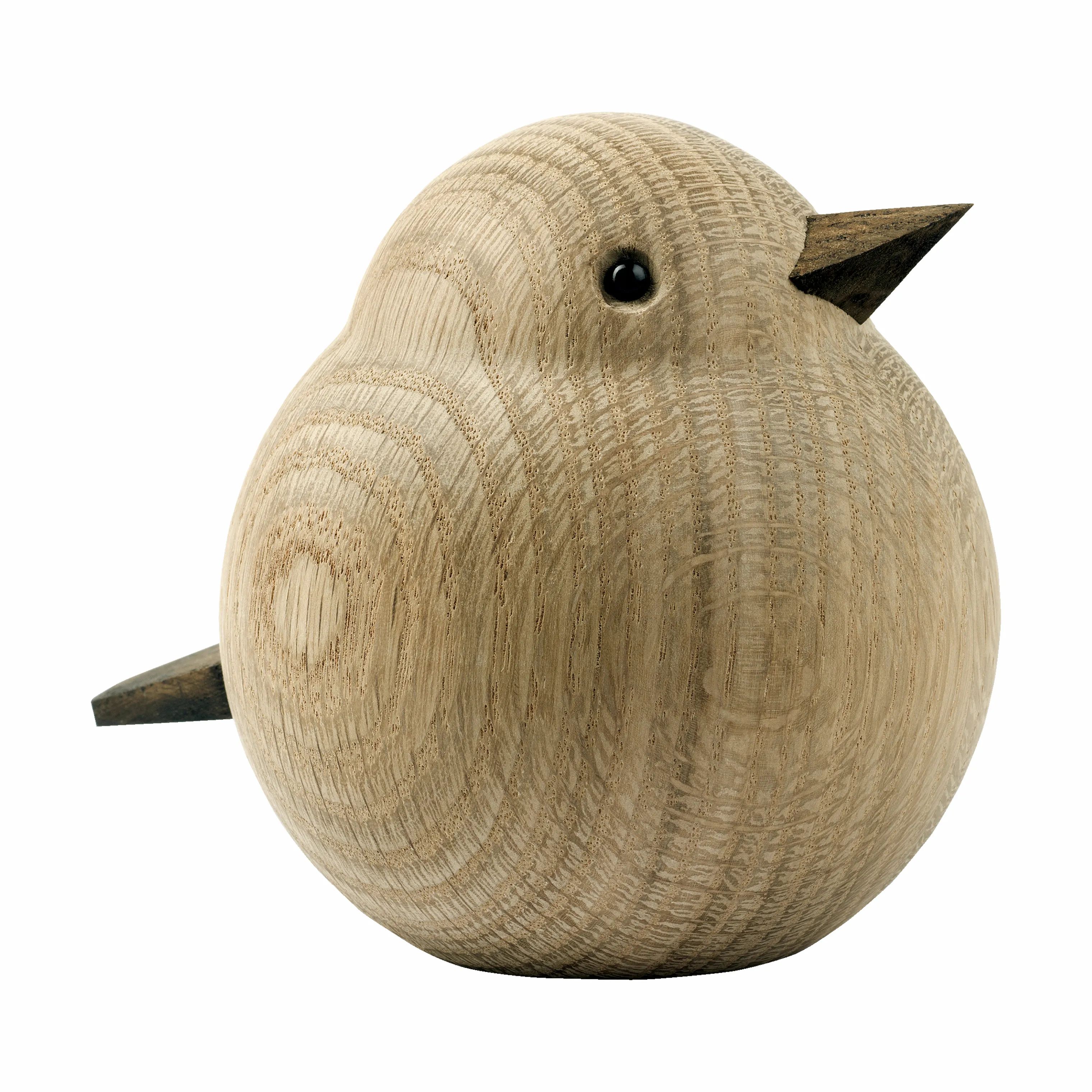 Novoform Dyrefigurer Figur - Spurvefar i Egetræ, 10 cm, 1