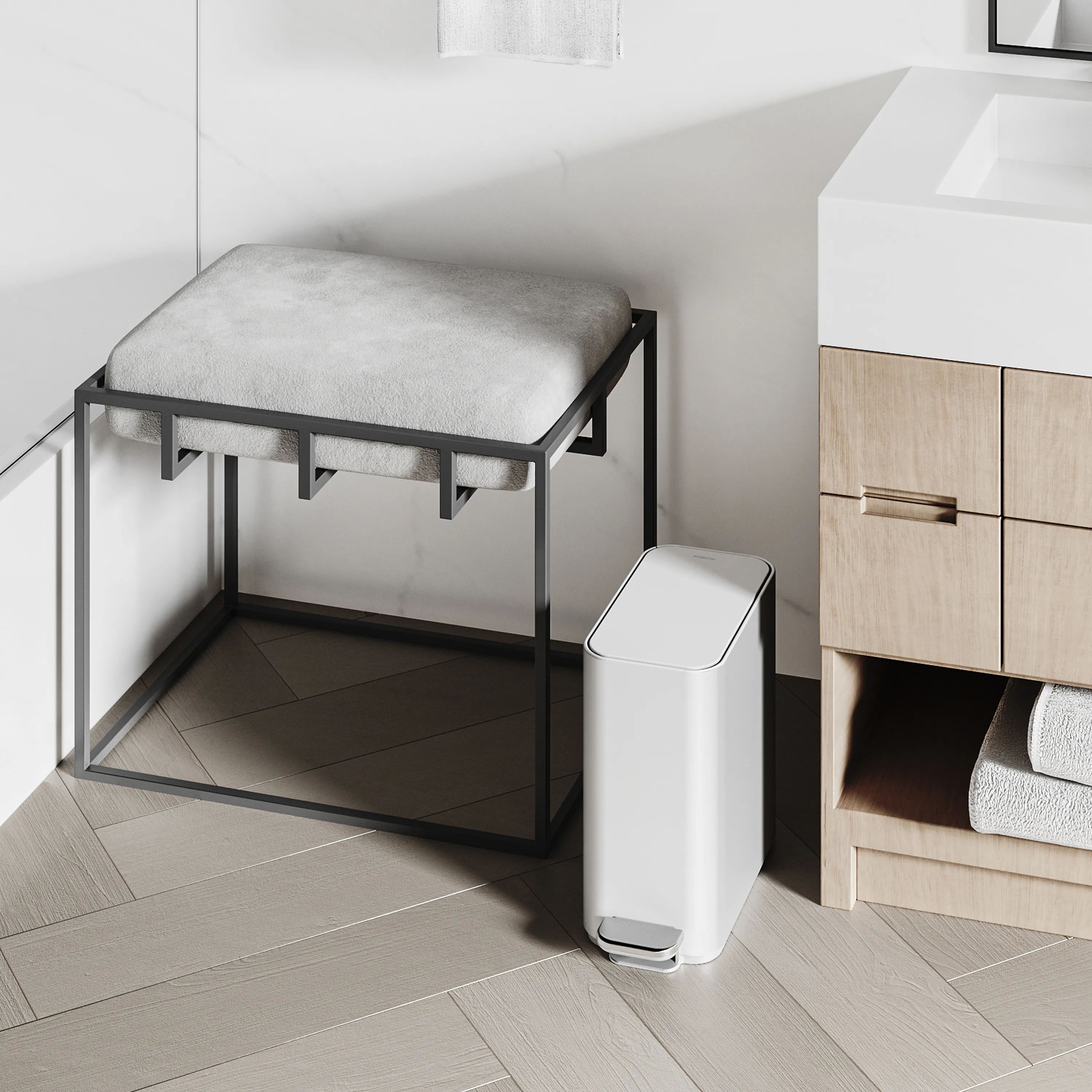Simplehuman Pedalspande Smal Pedalspand i Hvid, 2