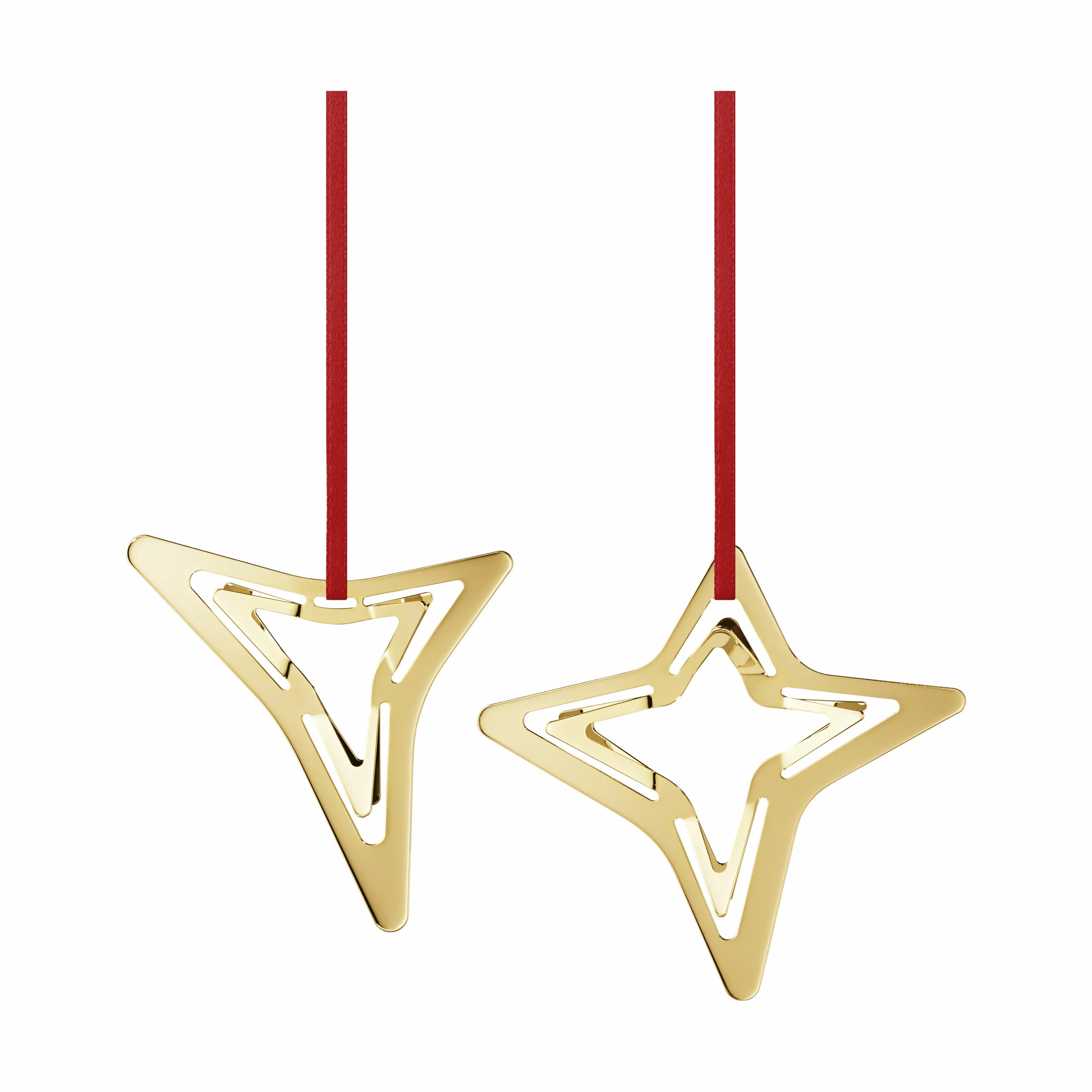 Georg Jensen Juleophæng Christmas Collectibles CC 2021 Juleornament - 2 stk. i Guldfarvet, 7 cm, 1