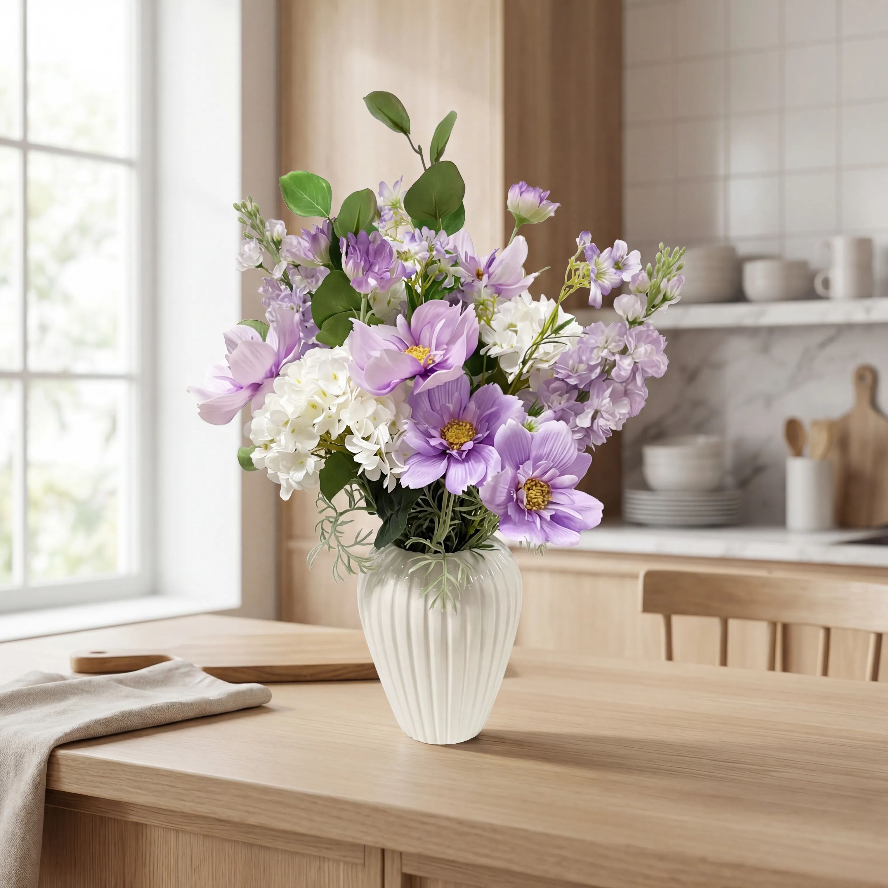 everbloom Kunstige blomster Kunstig Blomsterbuket i Lilla/grøn 2, 3