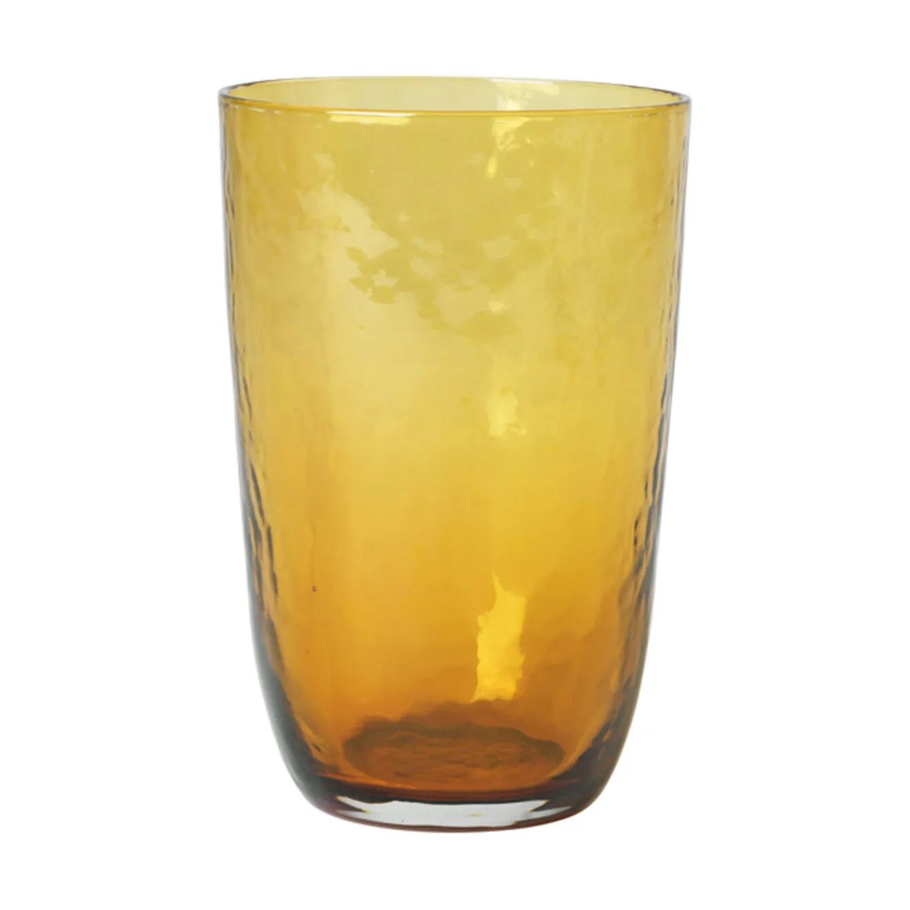 Broste Copenhagen Vandglas Hammered Glas i Amber, 50 cl, 1